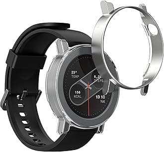 kwmobile Cases Compatible with CMF by Nothing Watch Pro 2 (D398) - Set of 2 Fitness Tracker Screen Protectors - Silver/Transparent