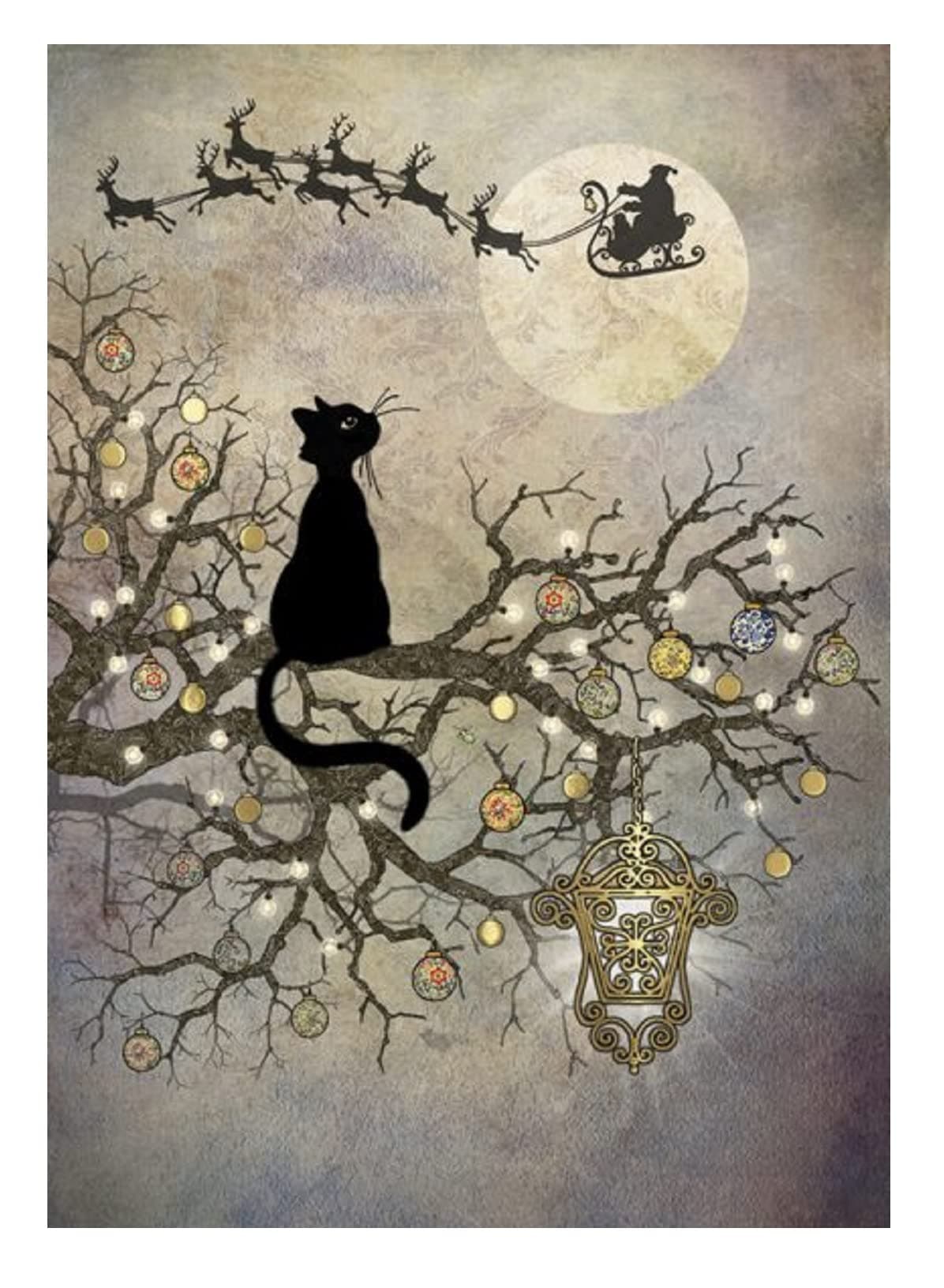 Bug Art Christmas Cards (BA0168) - Moon Cat (5 Pack)