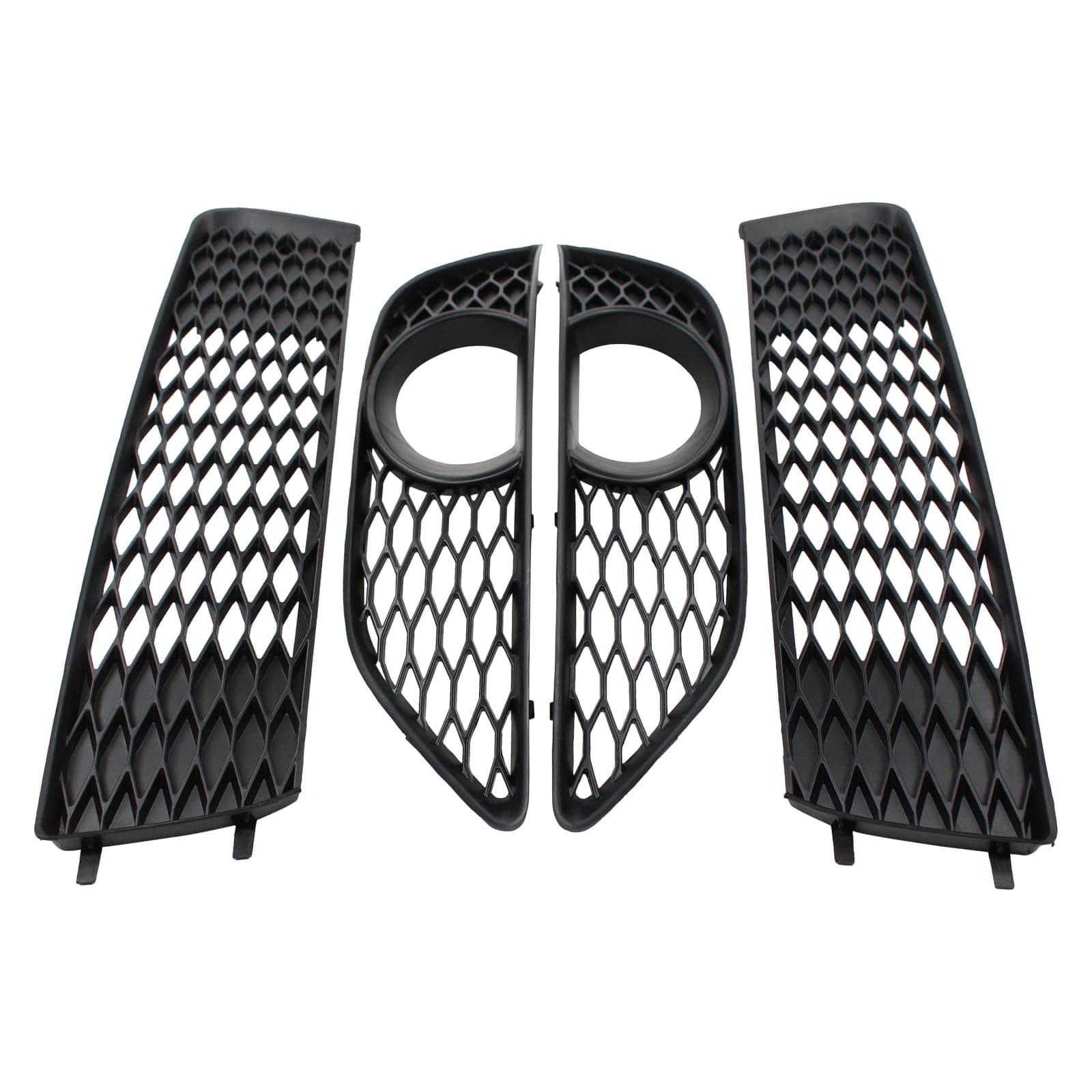 ApplianPar Front Left and Right Side Lower Bumper Fog Light Grille Cover Bezel Frame Kit for Audi Q7 S-Line 2010-2015