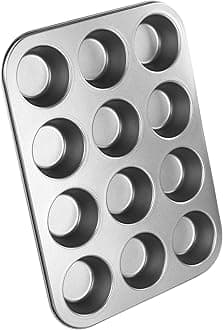 Chef Aid 12 Cup Large Muffin Pan, Non-Stick Cupcake Tray Baking Mould, Grey, 35 x 26.5 x 3 cm