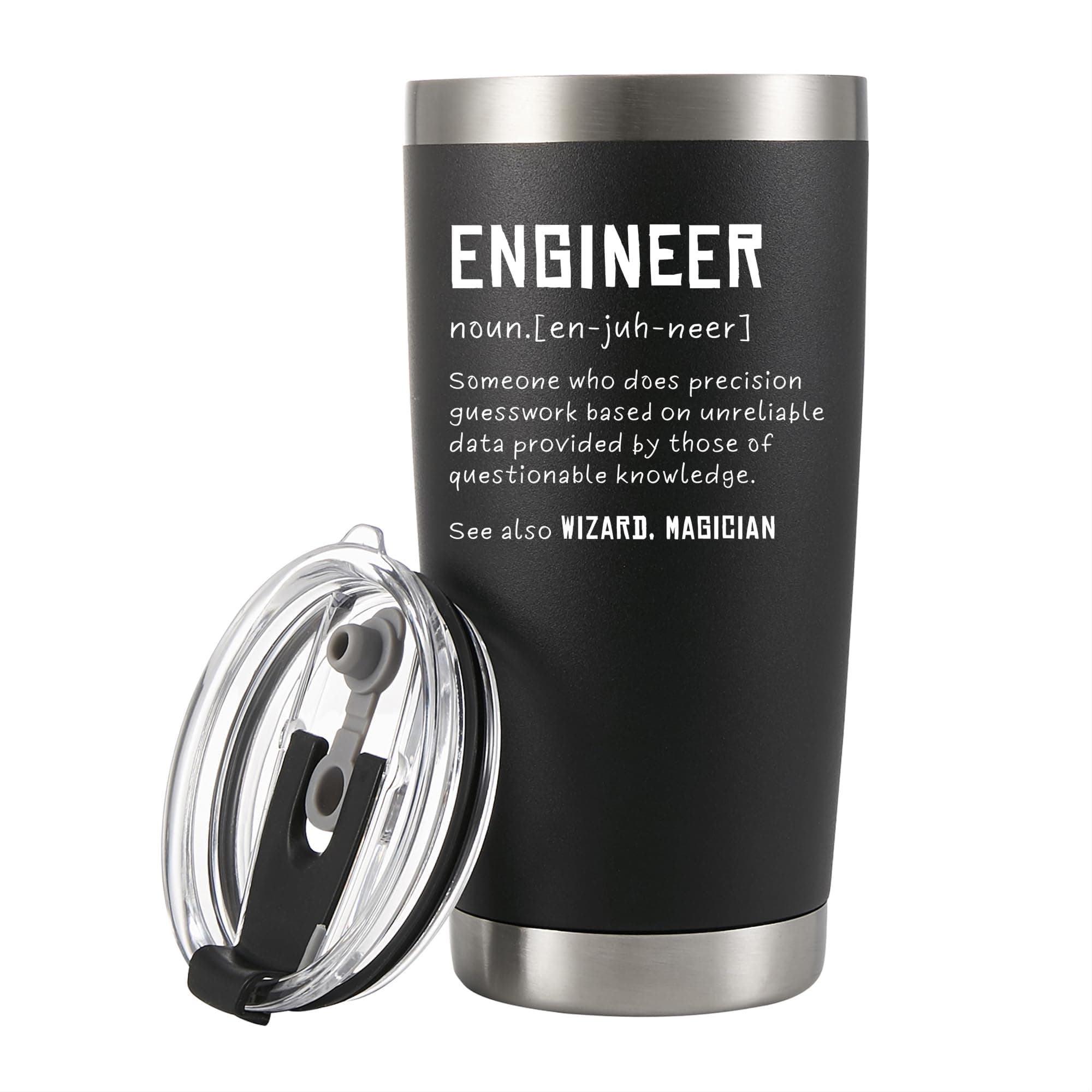 Engineer Definition Engineer Gifts Funny Drinkware for Engineering Student and New Licensed Passer Vacuum Insulated Tumbler Stainless Steel with Straw and Removable Lid (20 oz)