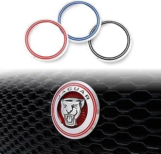 Hood Emblem - Compatible with XE, XF, XJ,F-Type,F-Pace Accessories- 3D Classical Design - Hood Emblem in Chrome/Black Finish(Red)