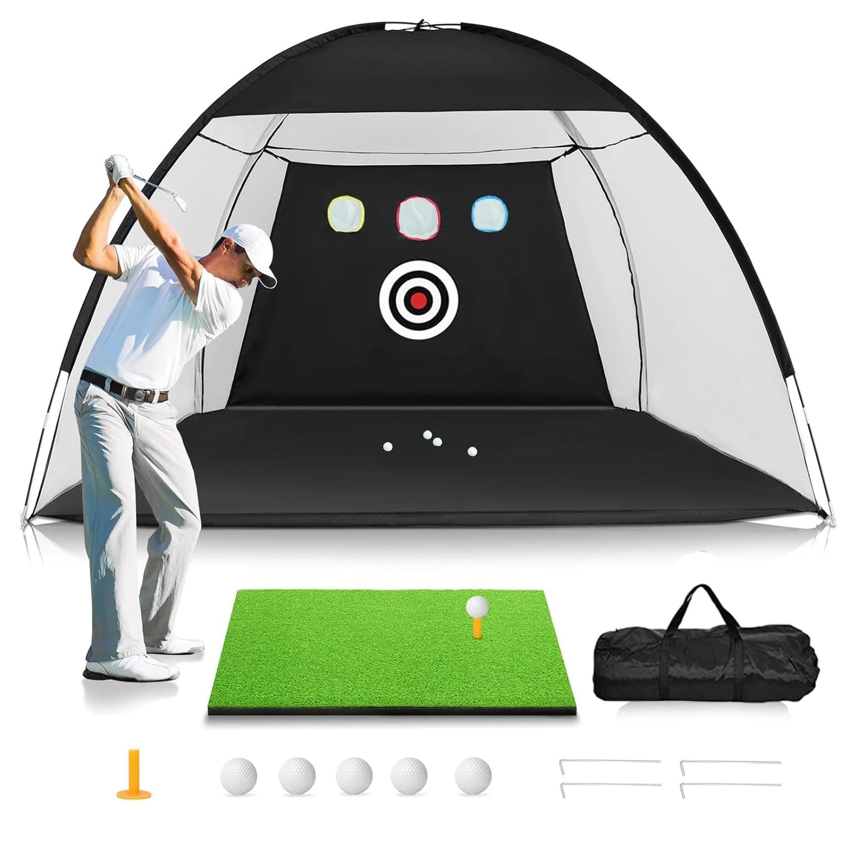 300 * 210 * 180Cm Golf Practice Net, Golf Training Net for Backyard Chipping Driving Garage, Outdoor/Indoor