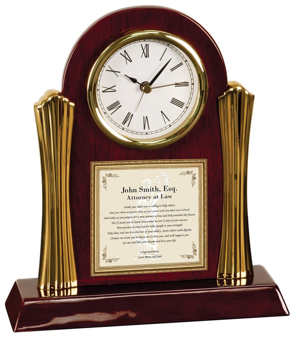 AllGiftFrames Elegant Designer Poetry Clock, Maroon, 8.5"H x 7.5"W, Analog Display, Personalized Poem Included