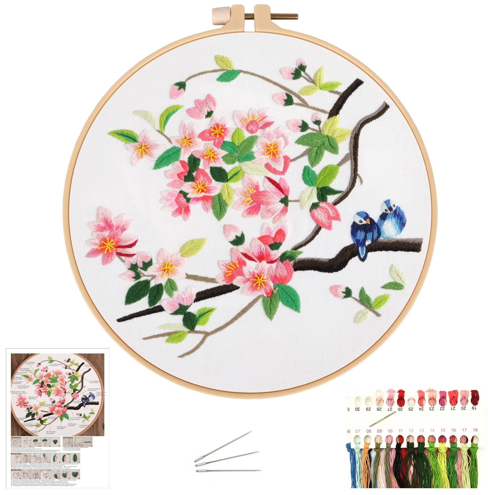 – Needlepoint Kit for Adults, Embroidery Starter Kit with Pattern and Instructions, Cross Stitch Kit With Embroidery Cloth, Plastic Embroidery Hoop, Color Threads and Needles, Home Decor, Gifts.