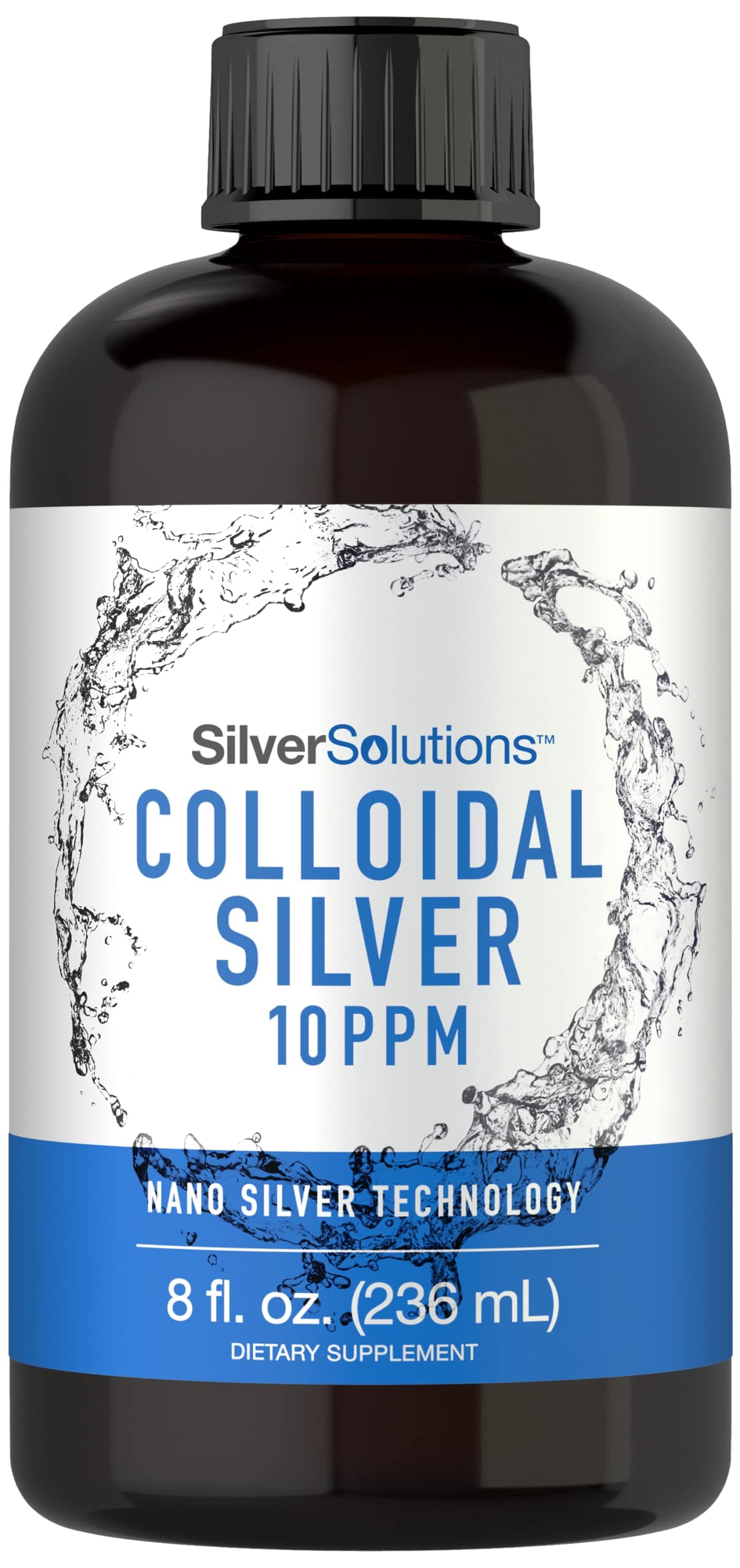 Colloidal Silver | 10 PPM | 8 oz (236 mL) | Nano Silver Technology | Vegetarian, Non-GMO, & Gluten Free Supplement | Silver Solutions