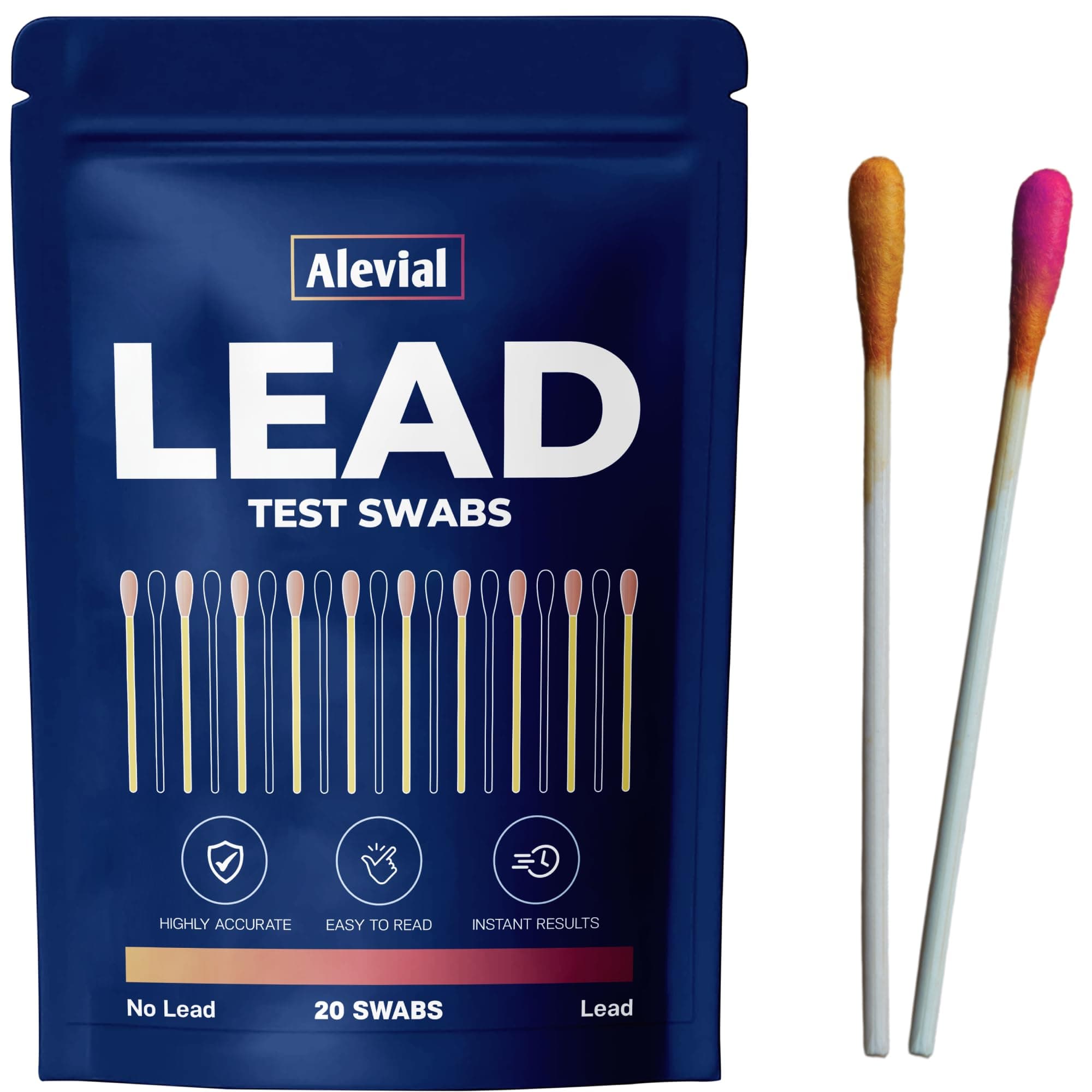 Lead Test Kit 20 Instant Testing Swabs for Home Dip Swab in Water (No Vinegar Required) Lead Detector Dishes Paint Metal Surface Detection