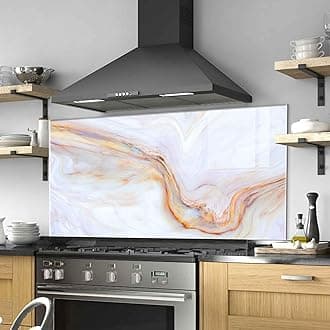 Tempered Glass Kitchen Backsplash, Stove Back Top Cover, Splashback Tile, Kitchen Sink Cover Splash Guard, Home Wall Decor (39.5x20''-(100x50cm))
