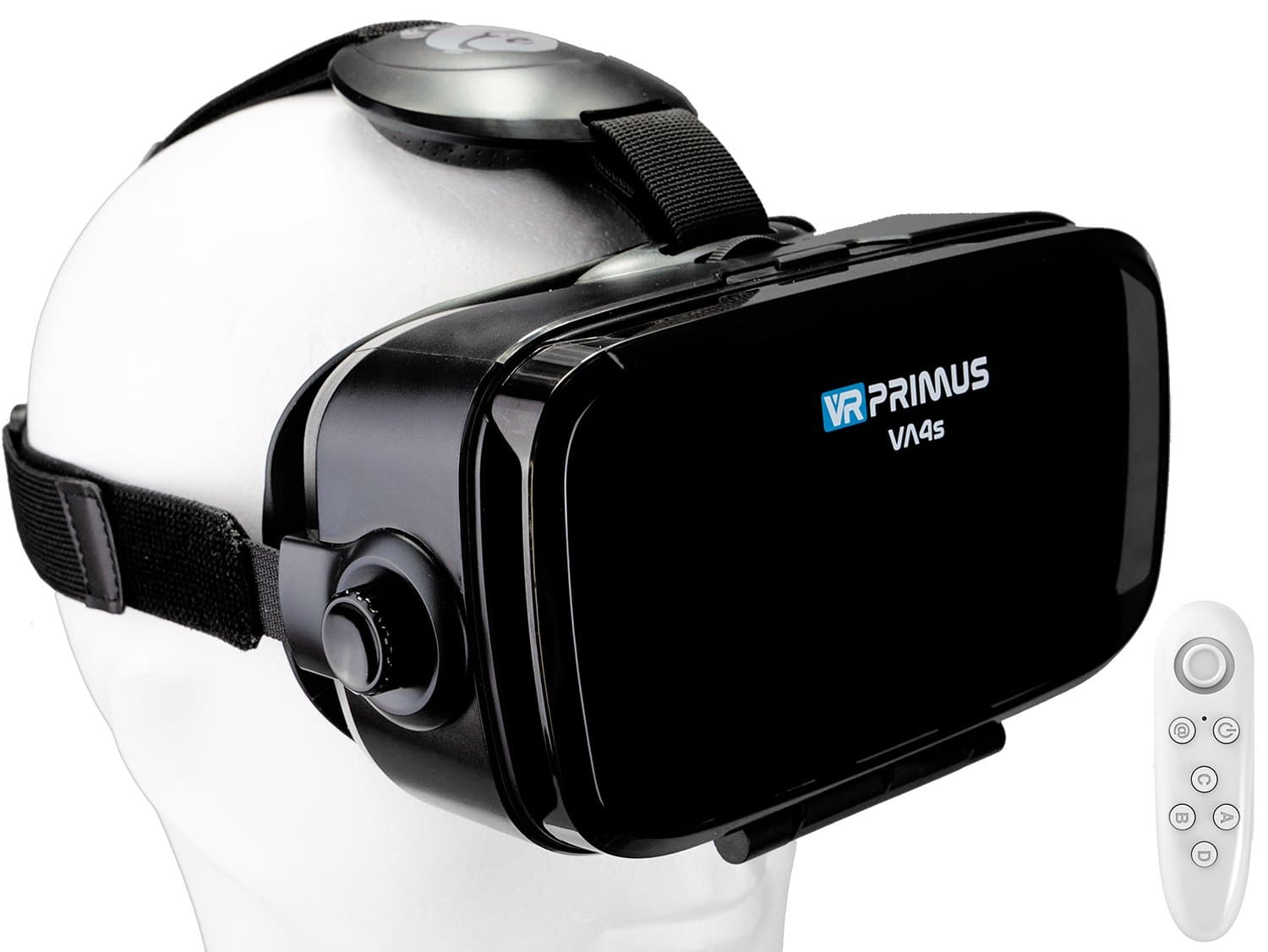 VR Primus® VA4s VR headset, compatible with iPhone X XS and Android phones up to 6.2″ e.g. Samsung S7 S8 S9,Huawei P10 P20, lG G4,Xiaomi. With Google Cardboard Apps |+ controller for Android phones