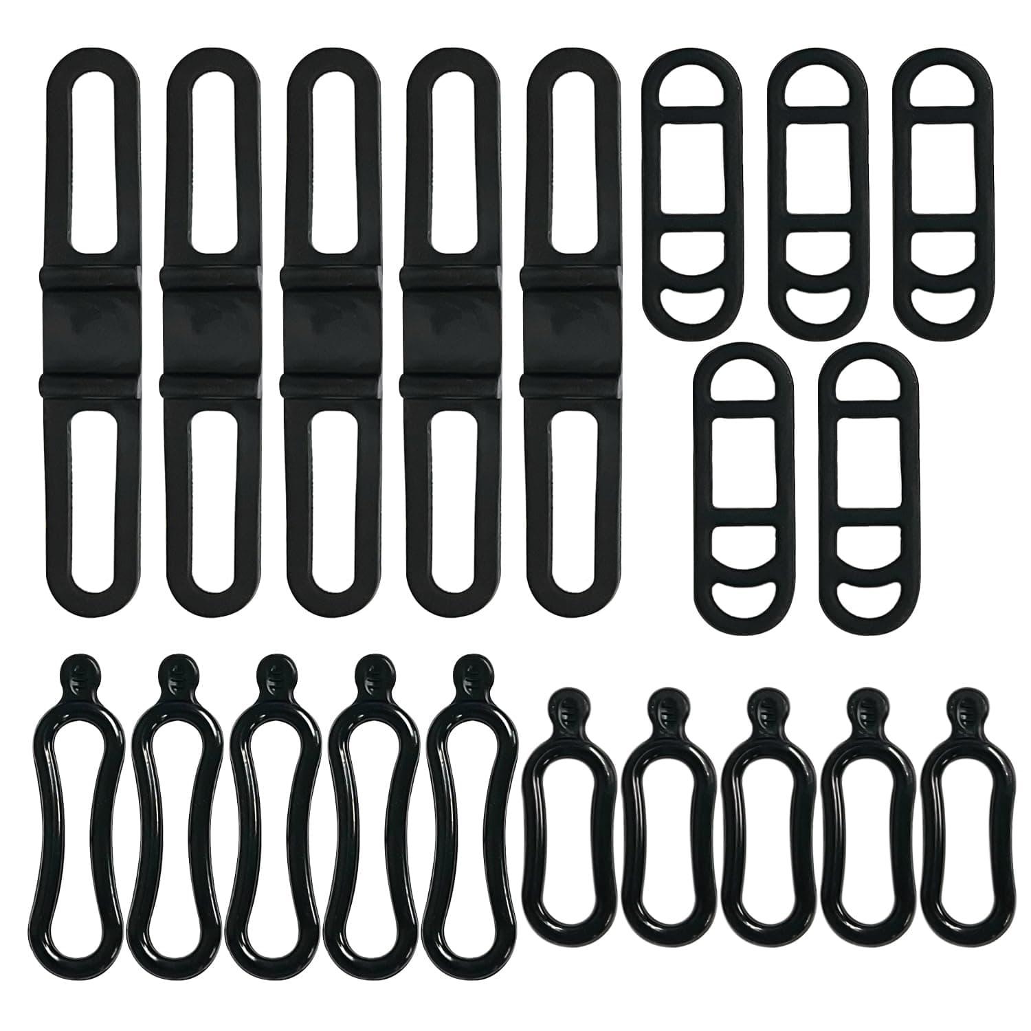 20pcs Bicycle Silicone Strap, Bike Light Elastic Strap, Flashlight Mounting Bracket, Bike Accessories, Suitable for Bike Light, Flashlight, Odometer (Black)