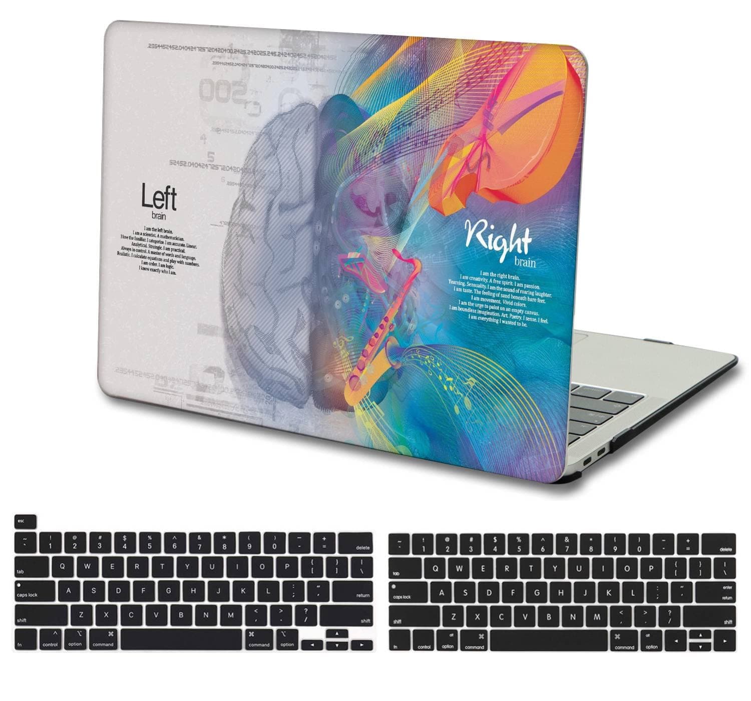 KSK KAISHEK Compatible with MacBook Pro 13 Inch Case Touch Bar 2016-2021, Model : A2338 m1 A2289 A2251 A2159 A1989 A1708 A1706, Hard Shell & Black Keyboard Cover, Left and Right Brain