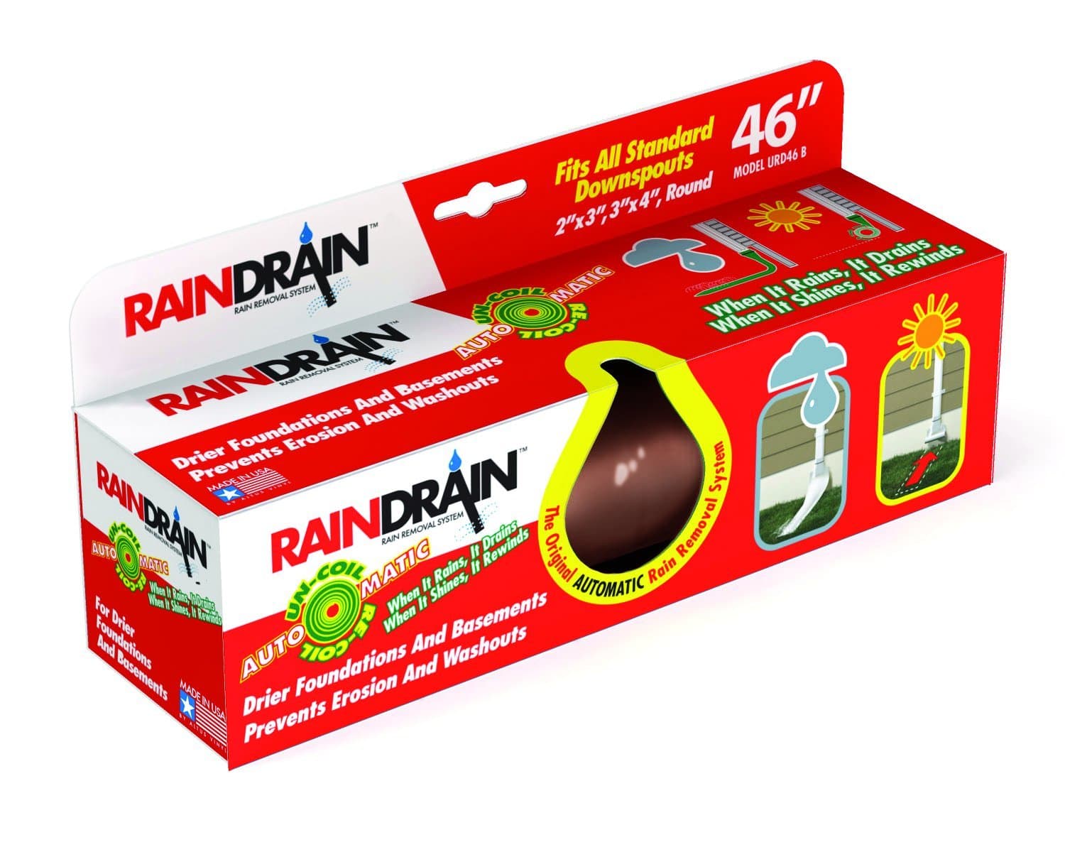 RainDrain URD46-DRK Brown Rain Drain, Dark Brown