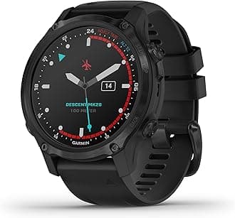 Garmin Descent Mk2S, Smaller-Sized Watch-Style Dive Computer, Multisport Training/Smart Features, Gray with Black Silicone Band, (010-02403-03)