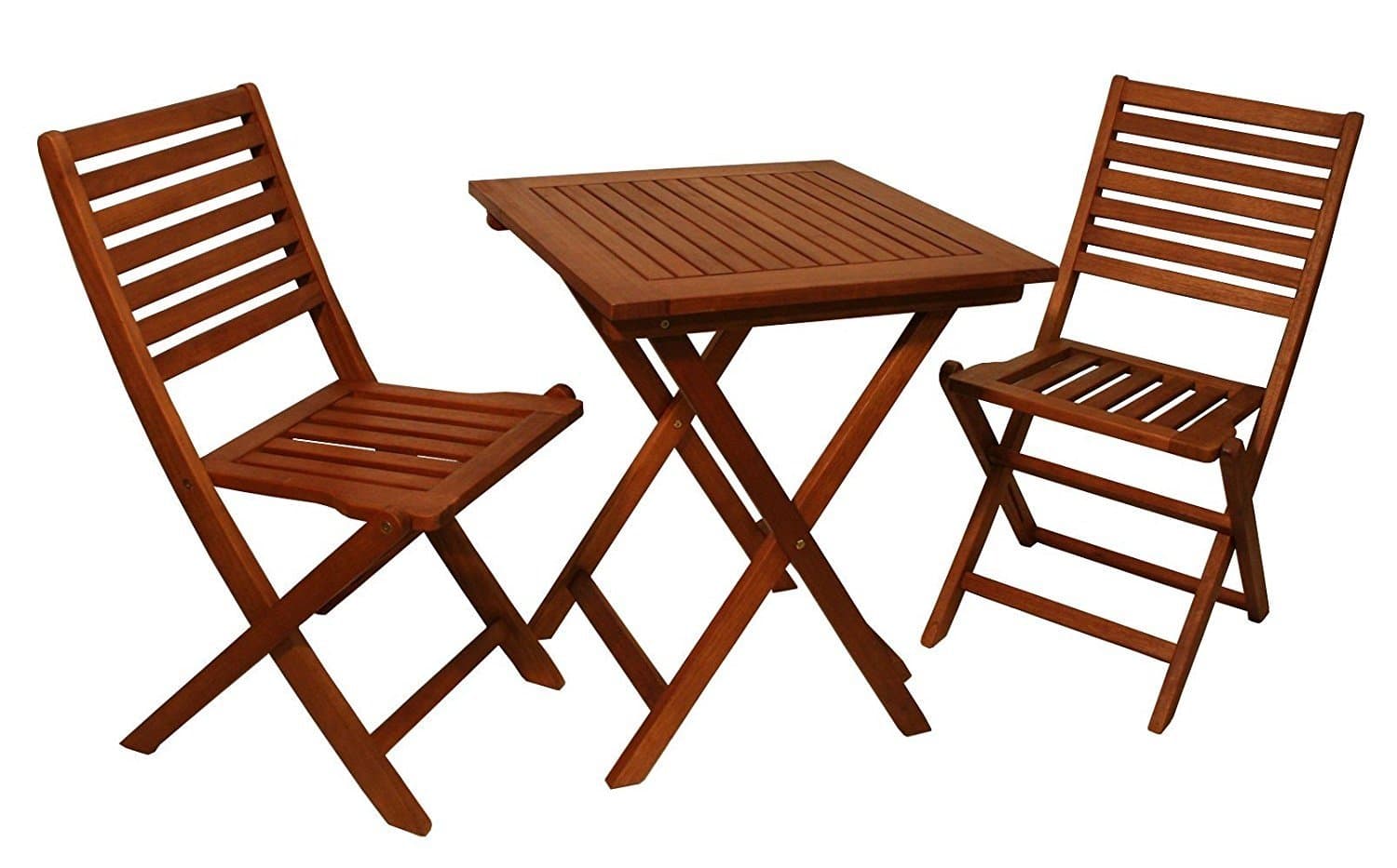 LWO Arboria Bistro Set – Eucalyptus Hardwood Dining Set Includes 2 Chairs and 1 Foldable Table