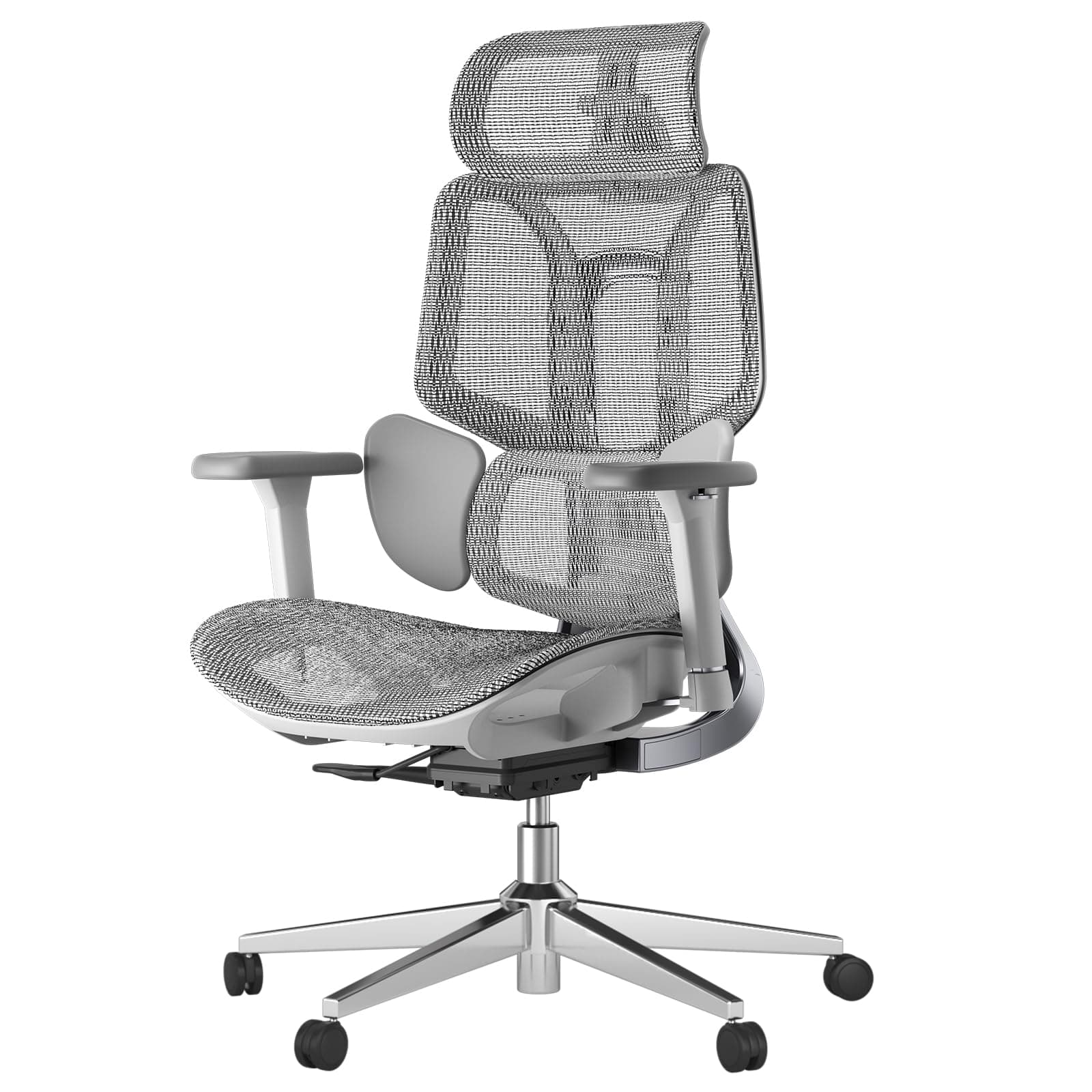 E3 Air Ergonomic Office Chair with Dynamic Lumbar Support, 3D Adjustable Headrest for Home Office Chair, 3D Adjustable Armrests Desk Chair, Swivel Big and Tall Computer Chair, Gray