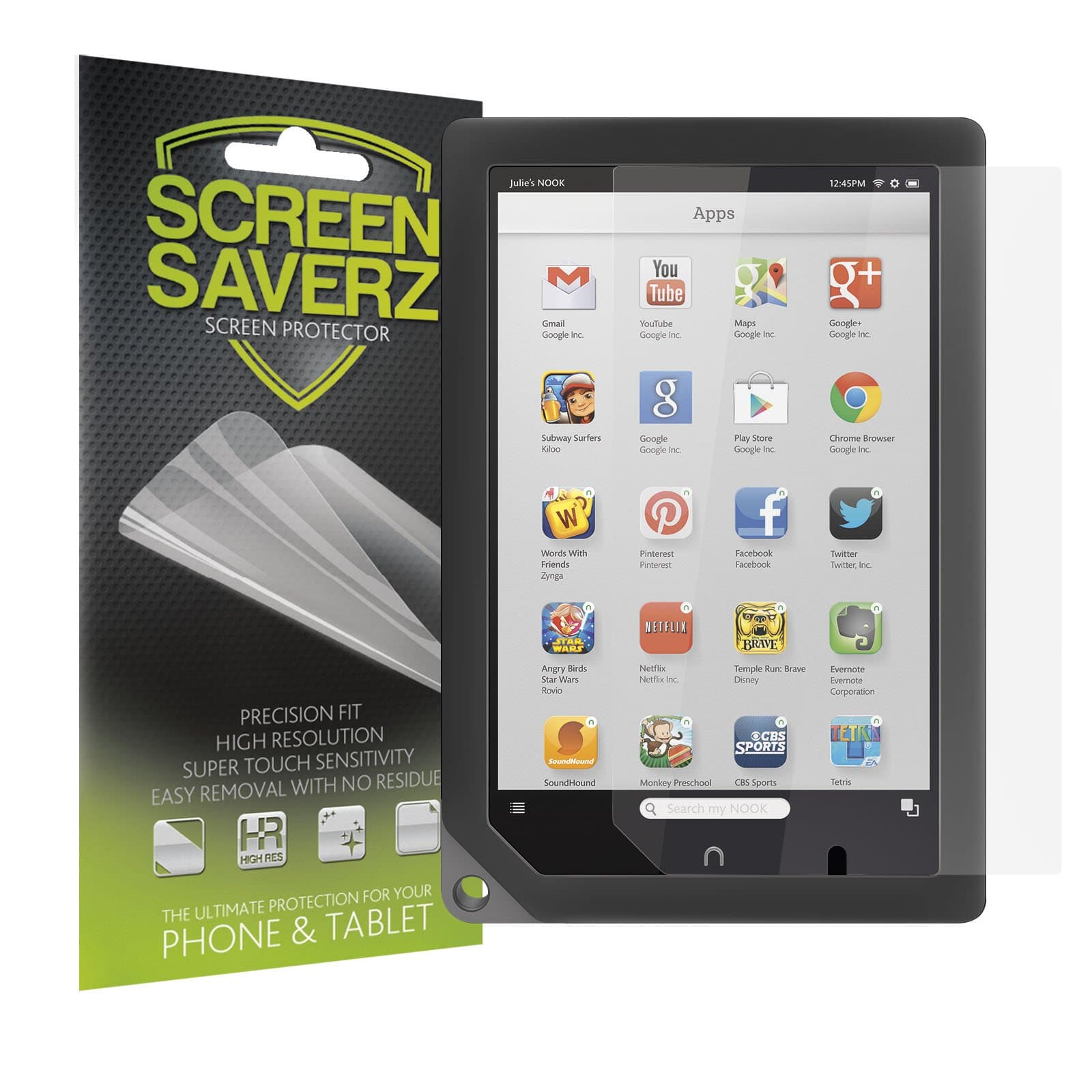 Screensaverz HD Clear Screen Protector Shield for Barnes & Noble Nook HD+ 9 inch Tablet [3-Pack] + Lifetime Replacement Warranty