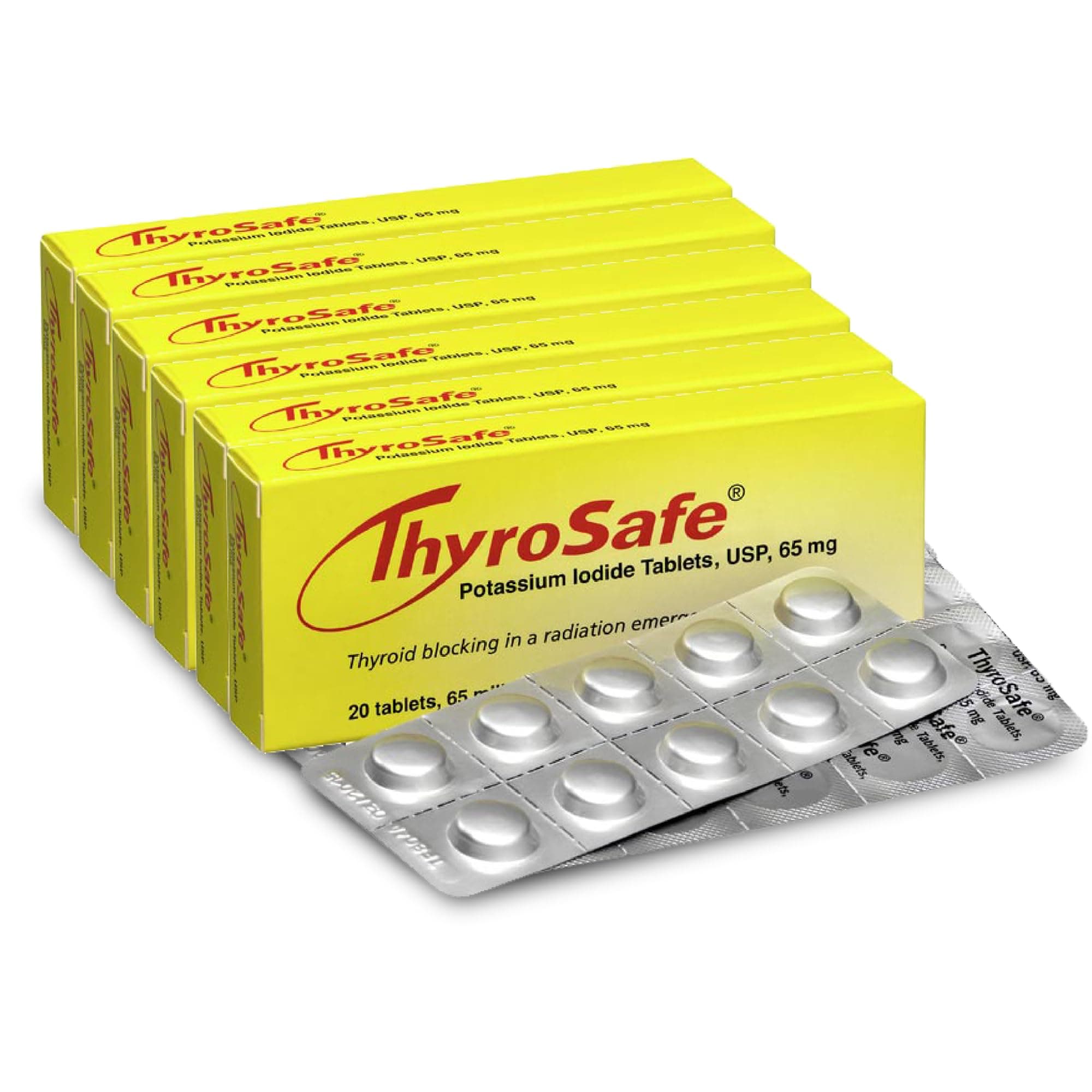 ThyroSafe 65mg Potassium Iodide Tablets (120 Pack) - Protects Your Thyroid from Nuclear Radiation Exposure