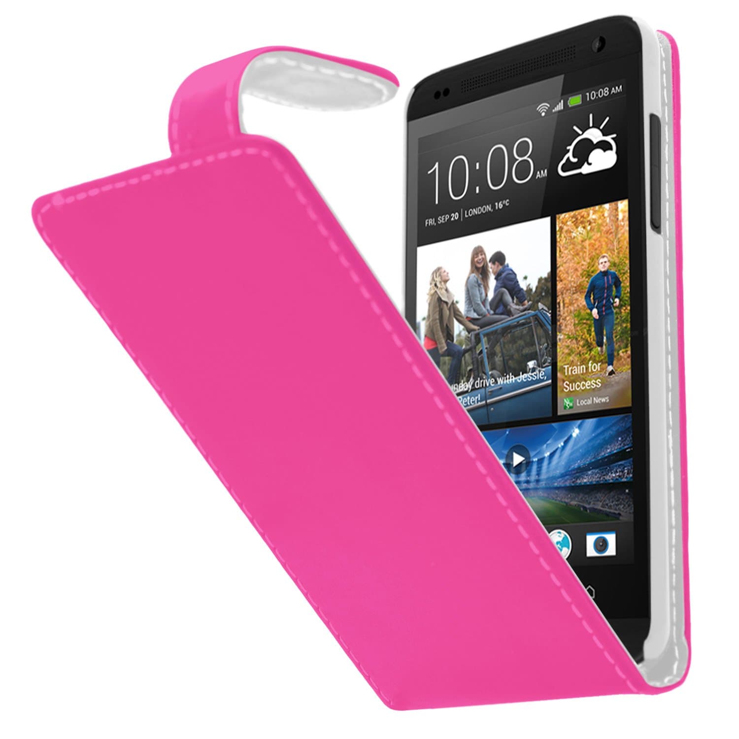 Samrick Specially Designed Leather Flip Case for HTC Desire 610 - Pink