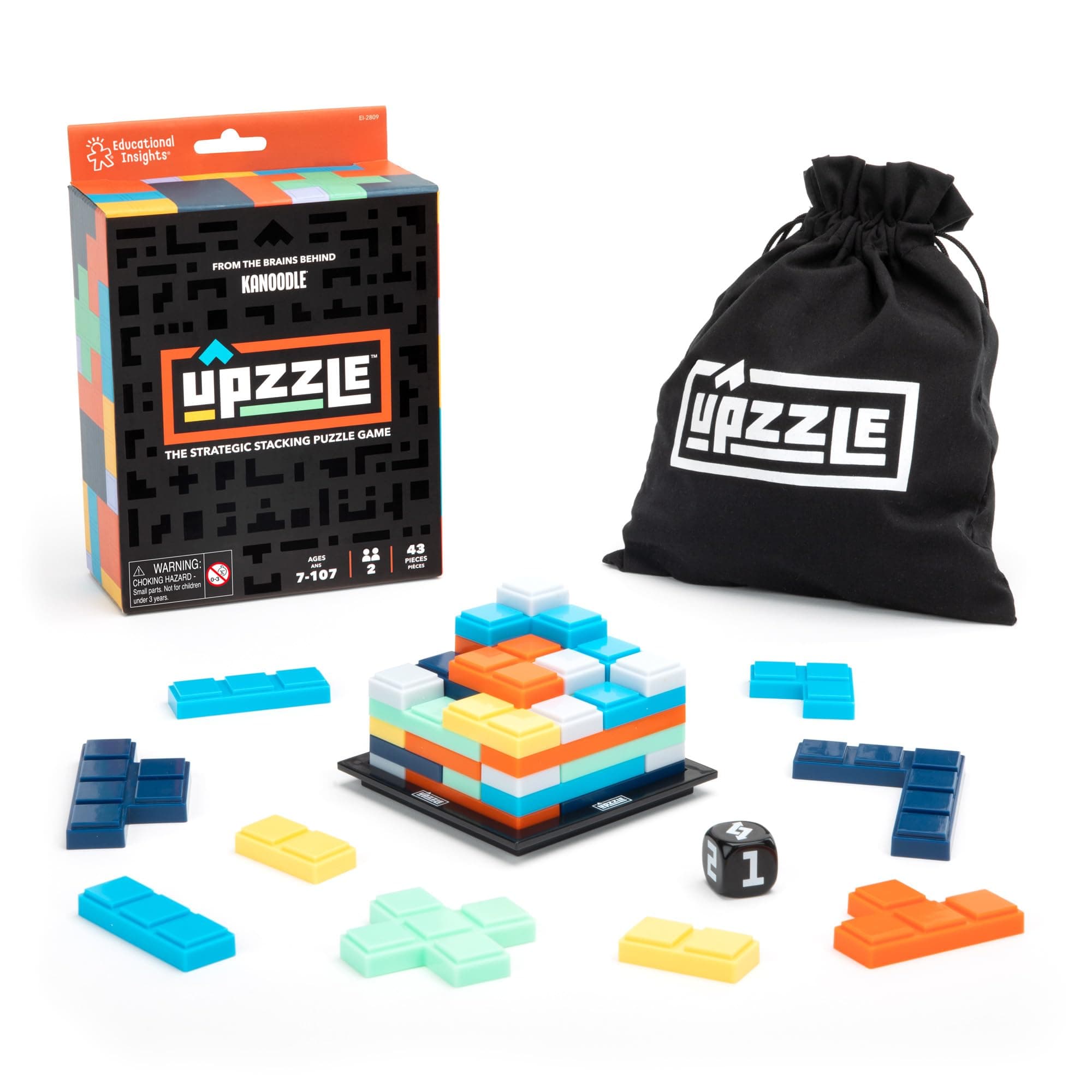 Learning Resources Upzzle Strategic Stacking Puzzle Game, Ages 7+, Brain Teaser for Kids, Logic & Problem Solving Travel Game for 2 Players