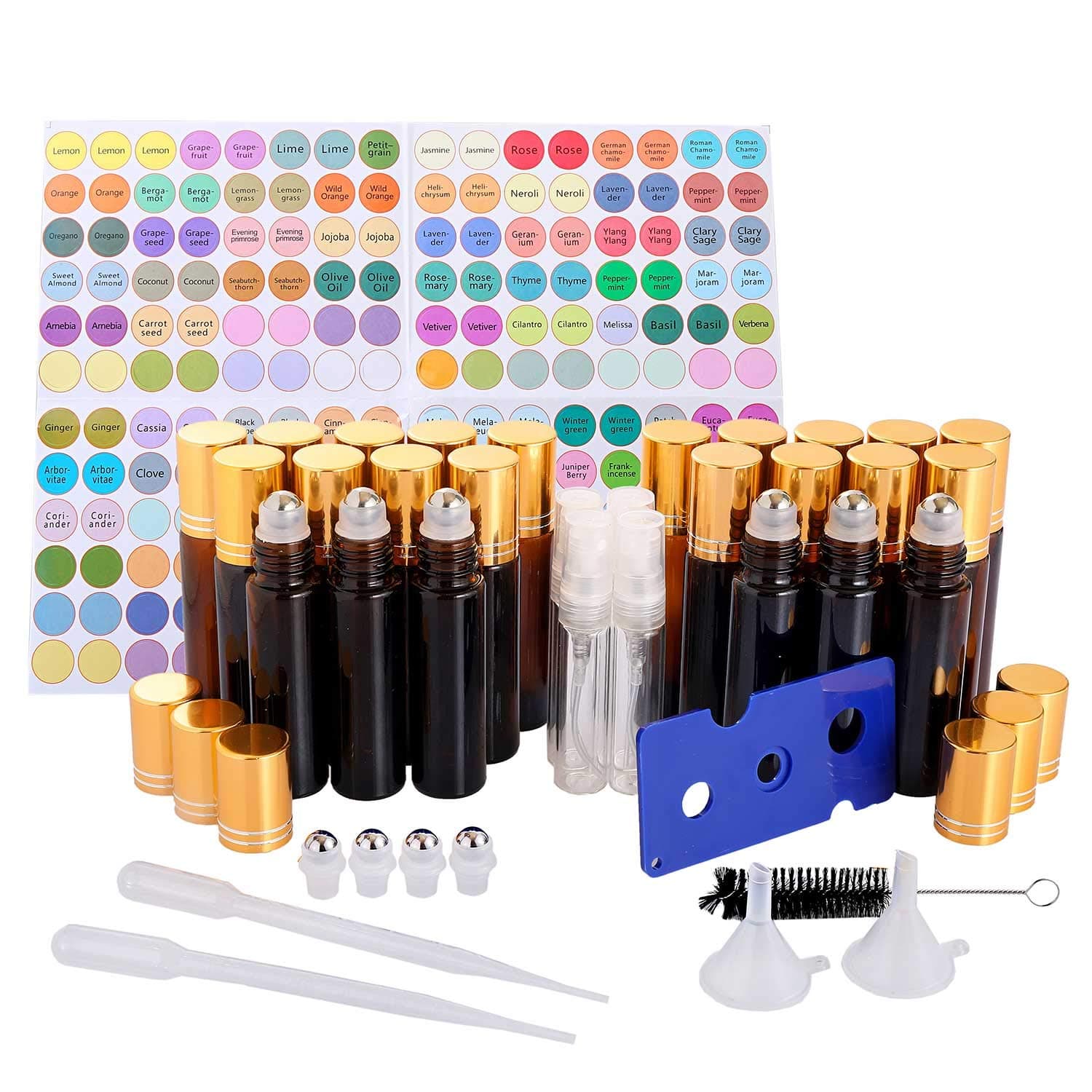 10ml Brown Essential Oil Roller Bottle (24 Pac