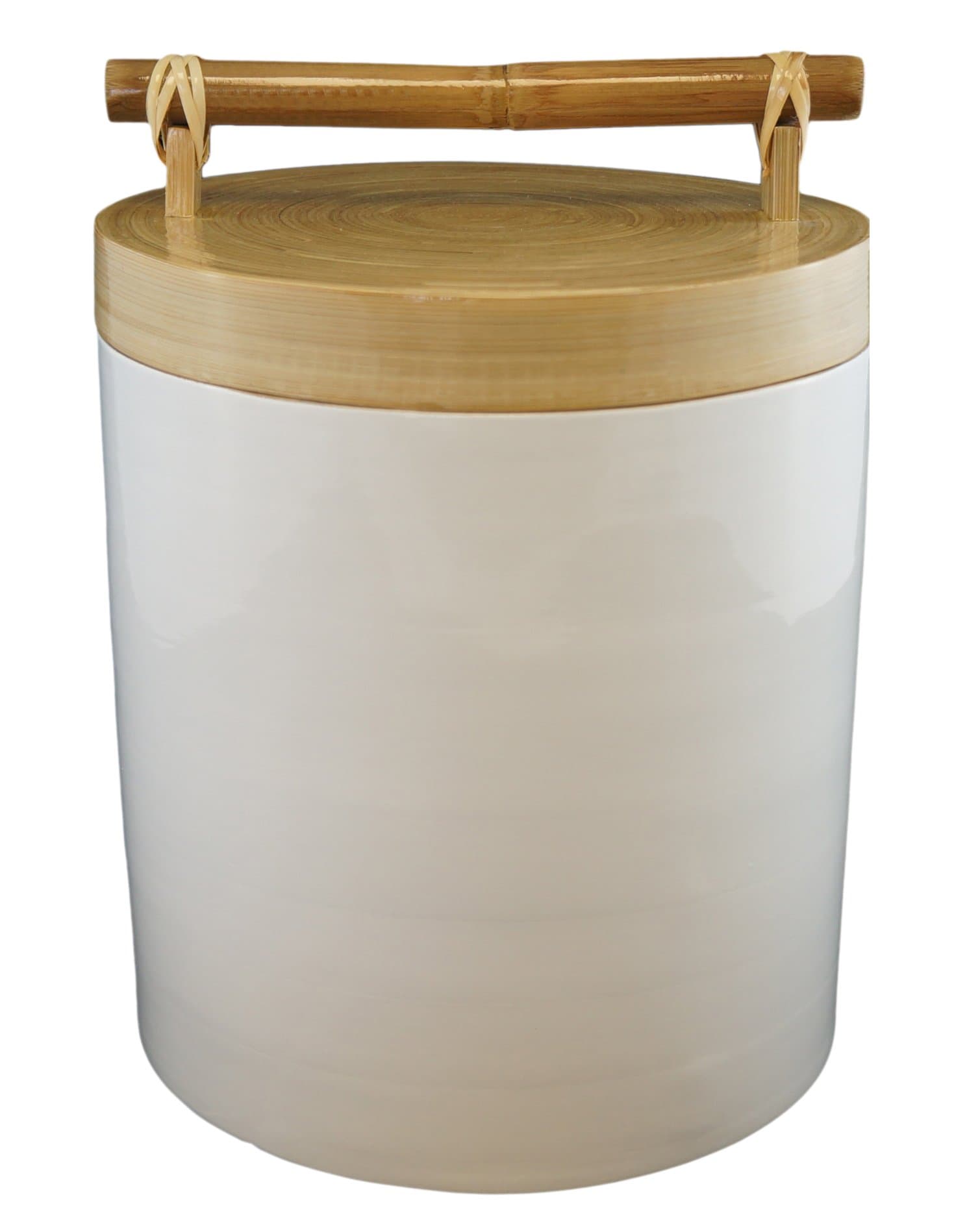Bodhi Tree Collections Bamboo Canister Set, Large, White