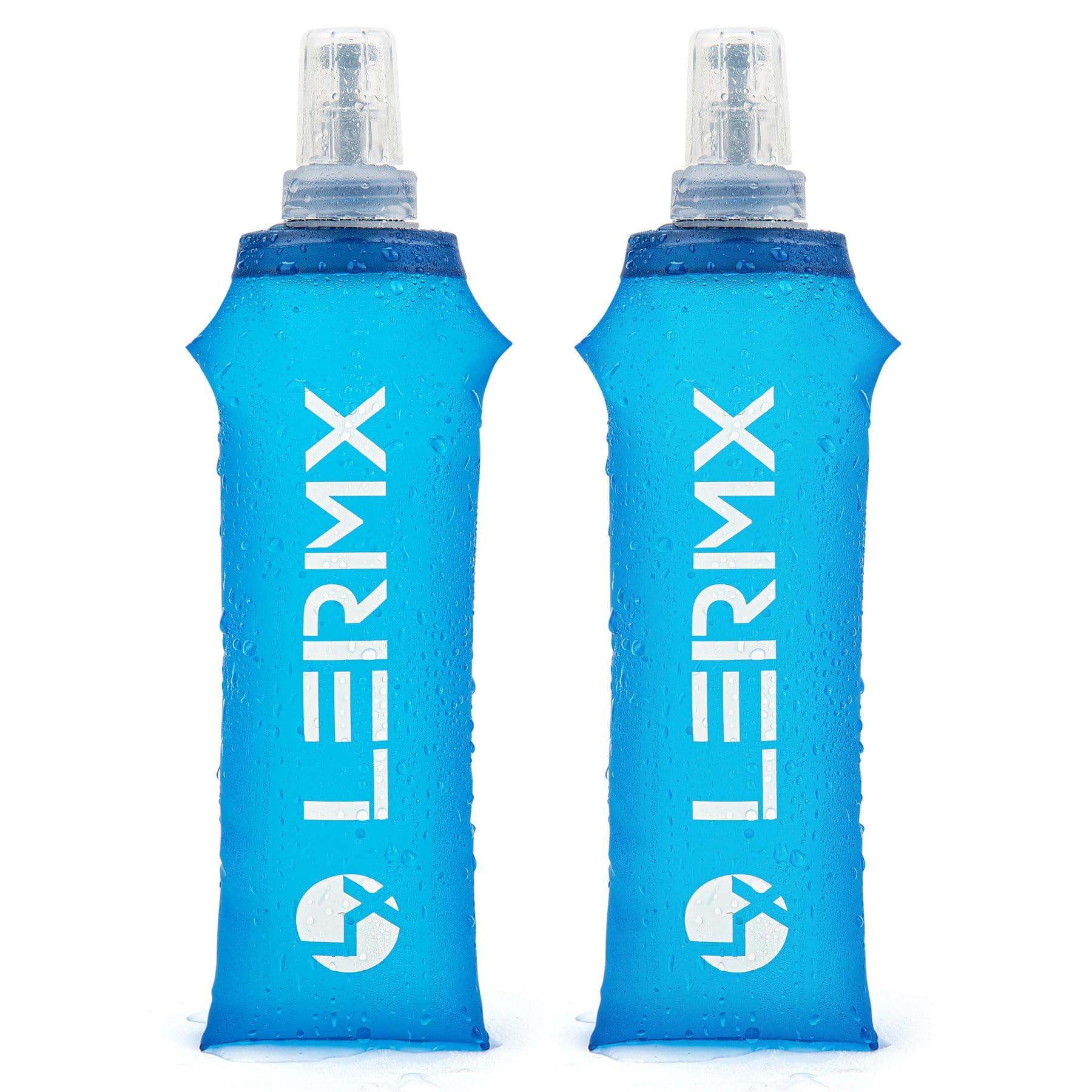 LERMX Quick Grip Chill 17 oz Handheld soft Flask Water Bottle Hydration Pack (17 oz Black)