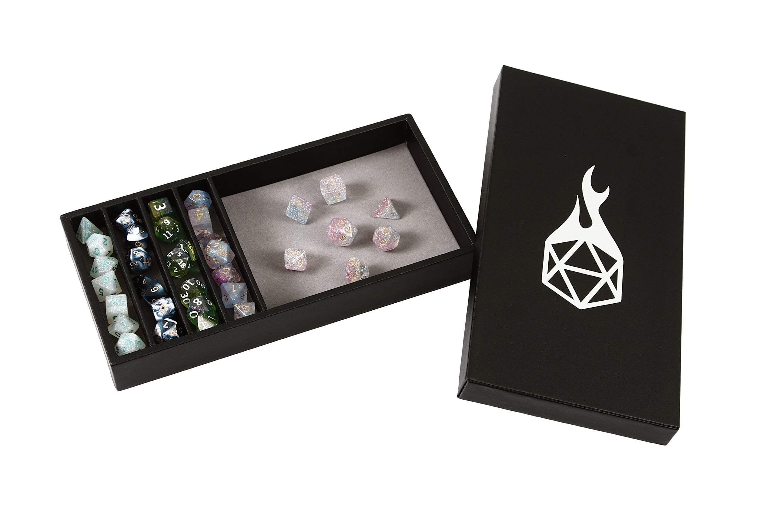 Forged Dice Co. Dice Battle Pit Dice Tray - 2 Dice Trays in 1 with Staging Area - Rolling Tray and Storage Compatible with Any Dice Game, D&D and RPG Gaming - Gray