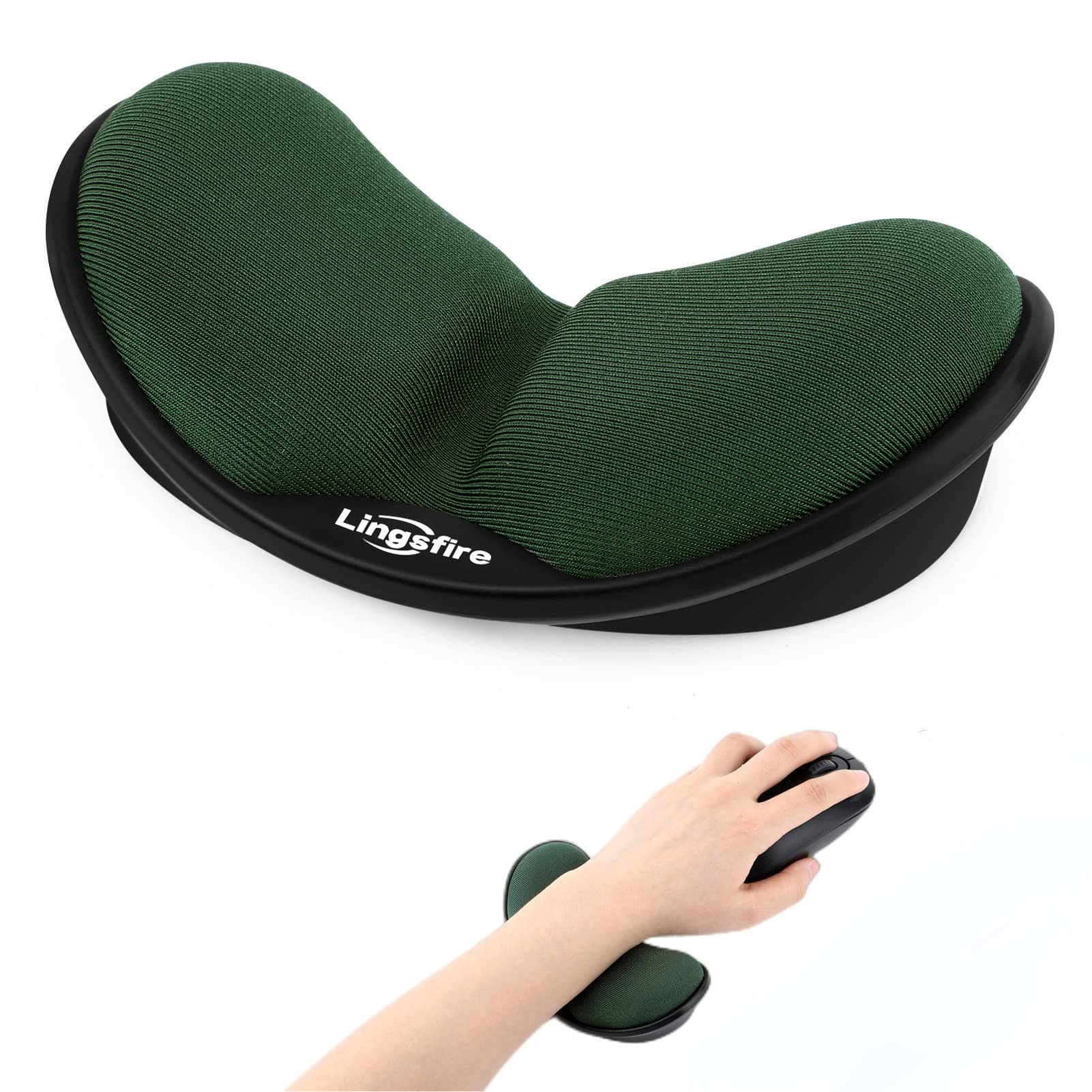 Augot Memory Foam Mouse Wrist Rest, Mouse Pad Mat Keyboard Wrist Rest Pad Anti-Skid Mousepad Support Wrist Rest Mat Wrist Support for Computer Laptop Office Work Gaming Wrist Pain Relief (Dark Green)