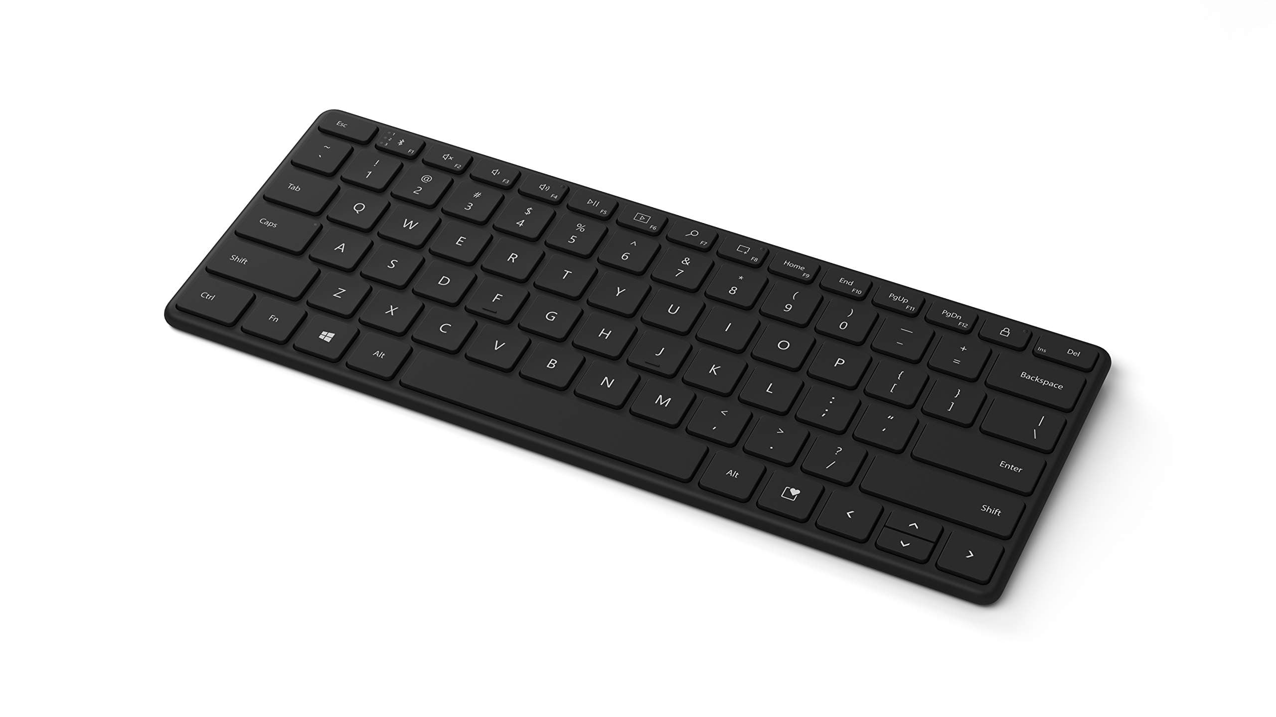 Designer Compact Keyboard - Matte Black. Standalone Wireless Bluetooth Keyboard. Compatible with Bluetooth Enabled PCs/Mac