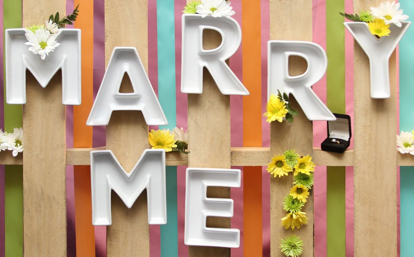 MARRY ME White Ceramic Letter Candy Dish 7pc Set BEST Proposal Engagement GIFT SELLER