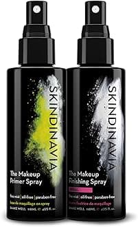 Skindinavia Makeup Primer + Makeup Finishing Spray Bridal | Hydrating Spray, Pore Minimizing Primer Mist | Long Lasting, Sweat Resistant & Waterproof Fine Mist Matte Setting Spray, (2 x 4 Fl. Oz.)