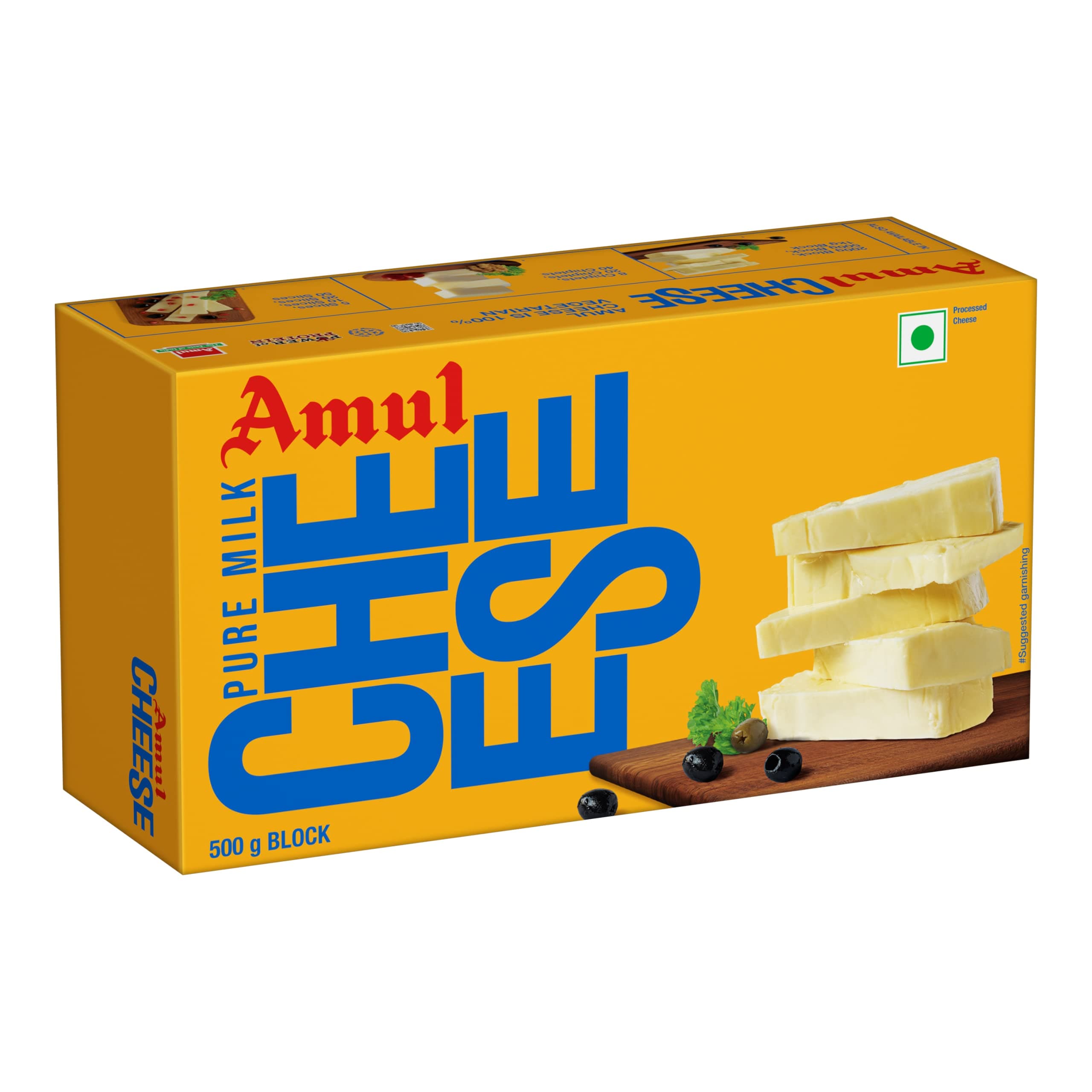 Amul Processed Cheese Block, 500 g Carton