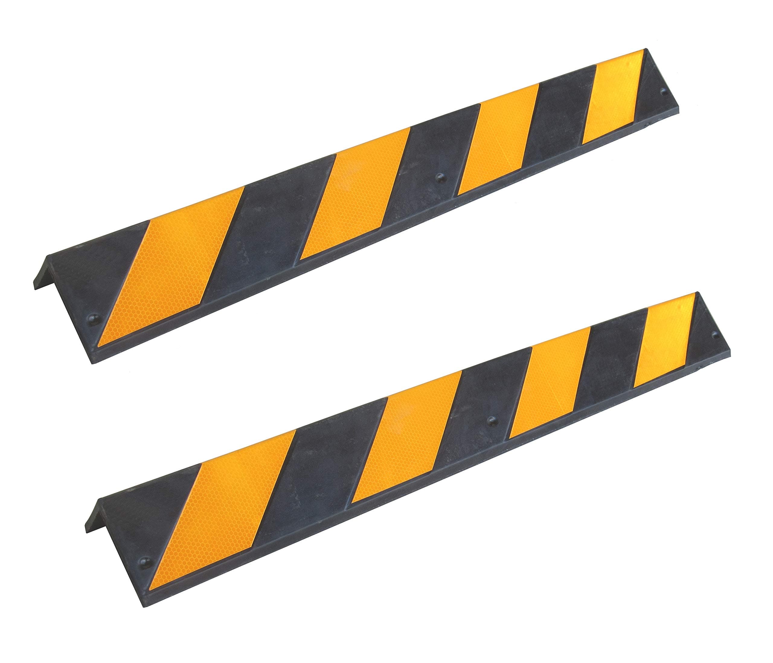 Rubber Corner Guards 0.3" (8 mm) Thickness, for Garages and Warehouses, Black and Yellow, 31" x 4" x 4" (Pack of 2 pcs)