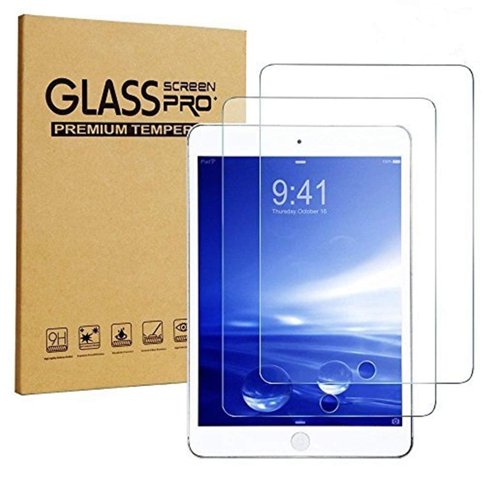 SincaseiPad Mini 4 Screen Protector, [2-Pack] Sincase Clear Premium iPad Mini 4 Tempered Glass Screen Protector [Bubble Free] 2.5D Curved Shatterproof Glass Cover Screen Film for Apple iPad Mini 4
