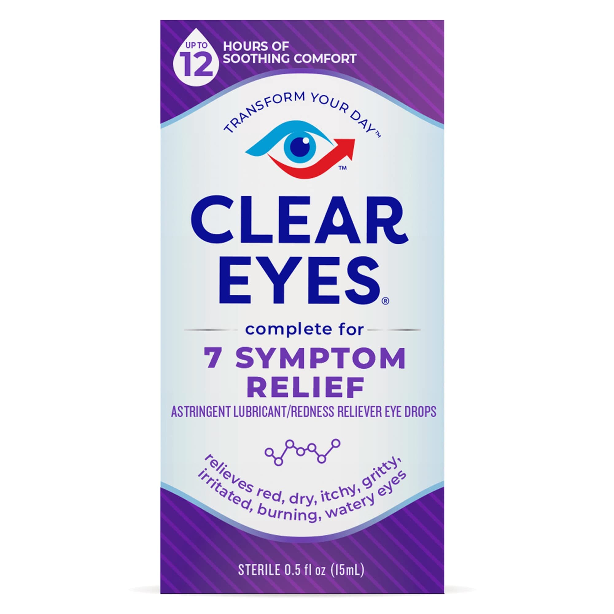 Clear Eyes 7 Symptom Relief Eye Drops, 0.5 Fl Oz
