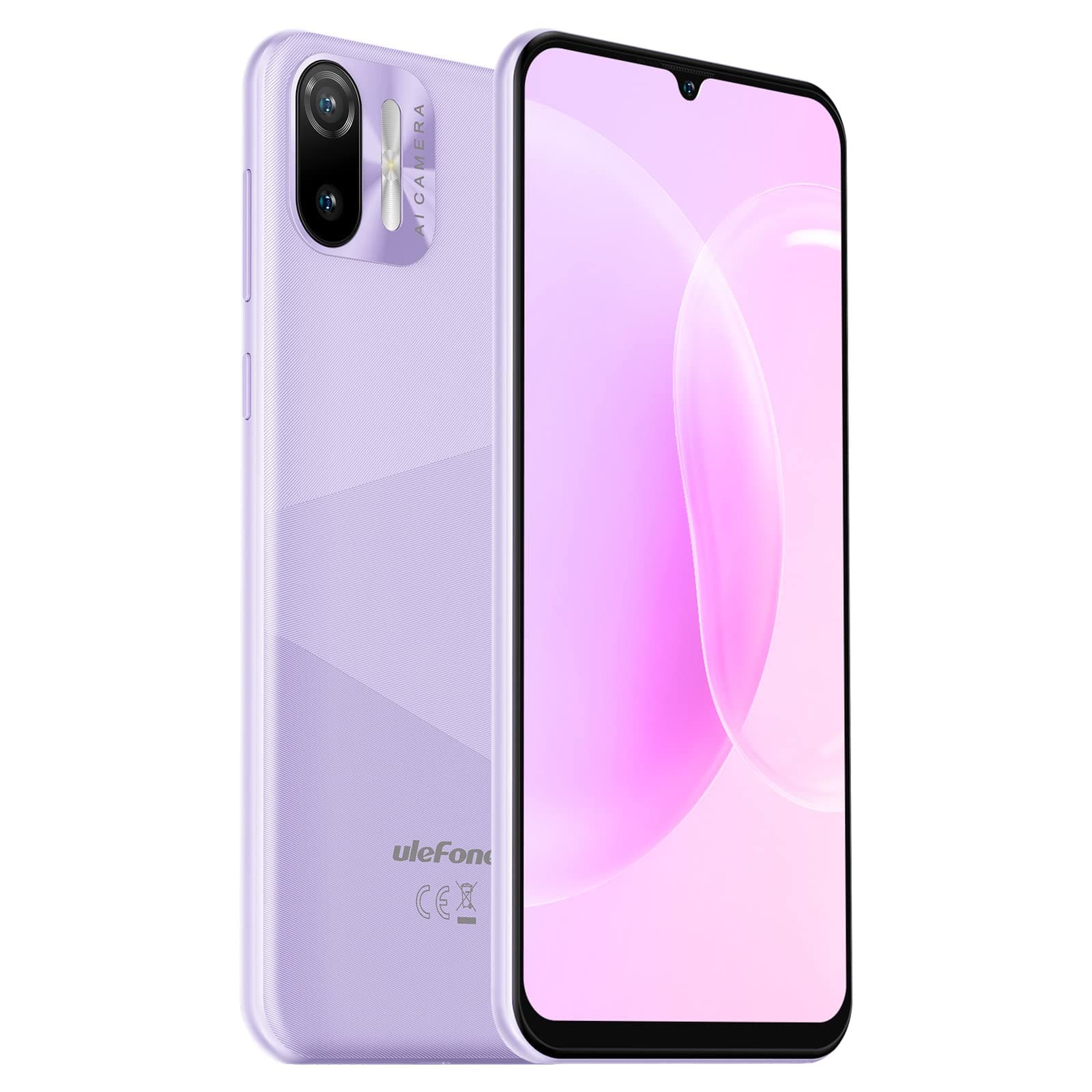Ulefone Note 6 3G Unlocked Smartphone, 6.1” HD+ Full Screen, Triple Card Slots, Android 11, Quad-core 1GB+32GB Mobile Phone, 3300mAh Battery, Face Unlock, AI Camera 5MP+2MP Cell Phones- Purple