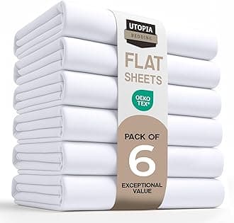 Flat Sheets - Pack of 24 - Soft Brushed Microfiber Fabric - Shrinkage & Fade Resistant Top Sheet - Easy Care (White, King)