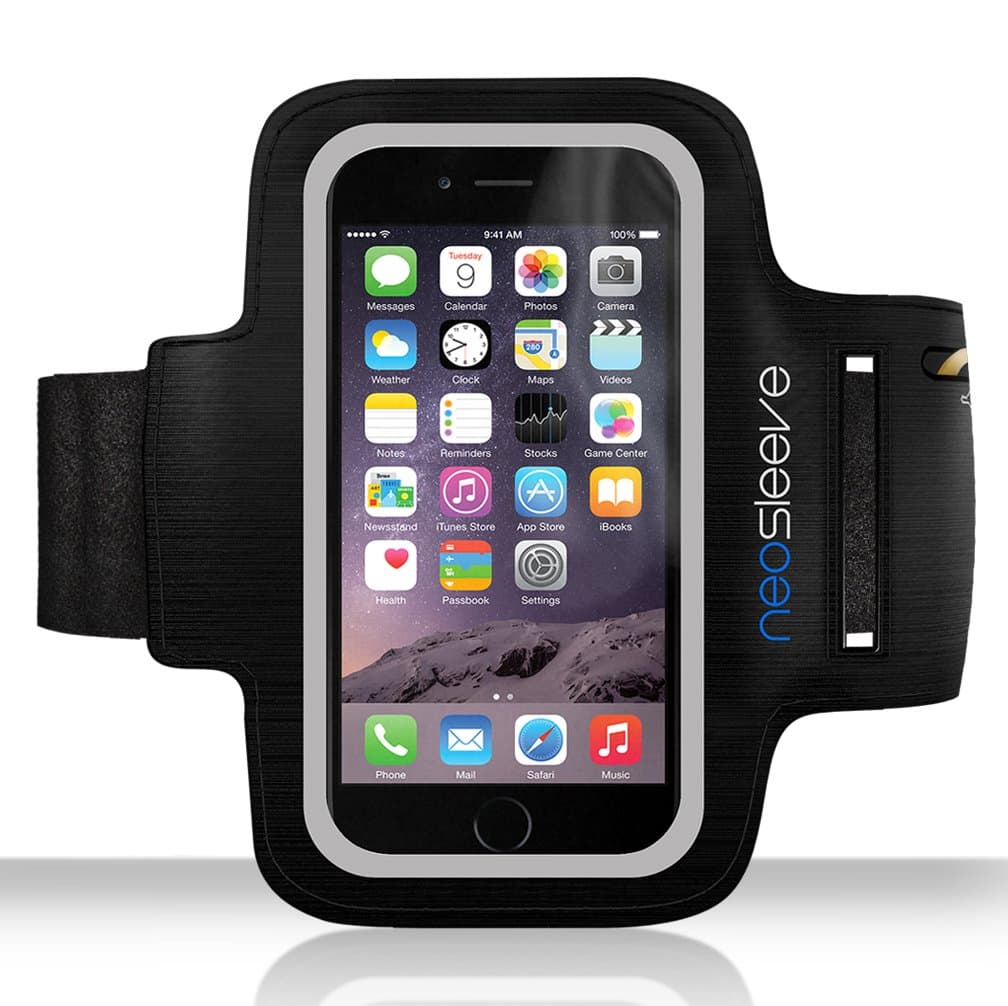 NeoSleeve iPhone 6 Plus Armband Case - Bonus Glass Screen Protector & eBook Included