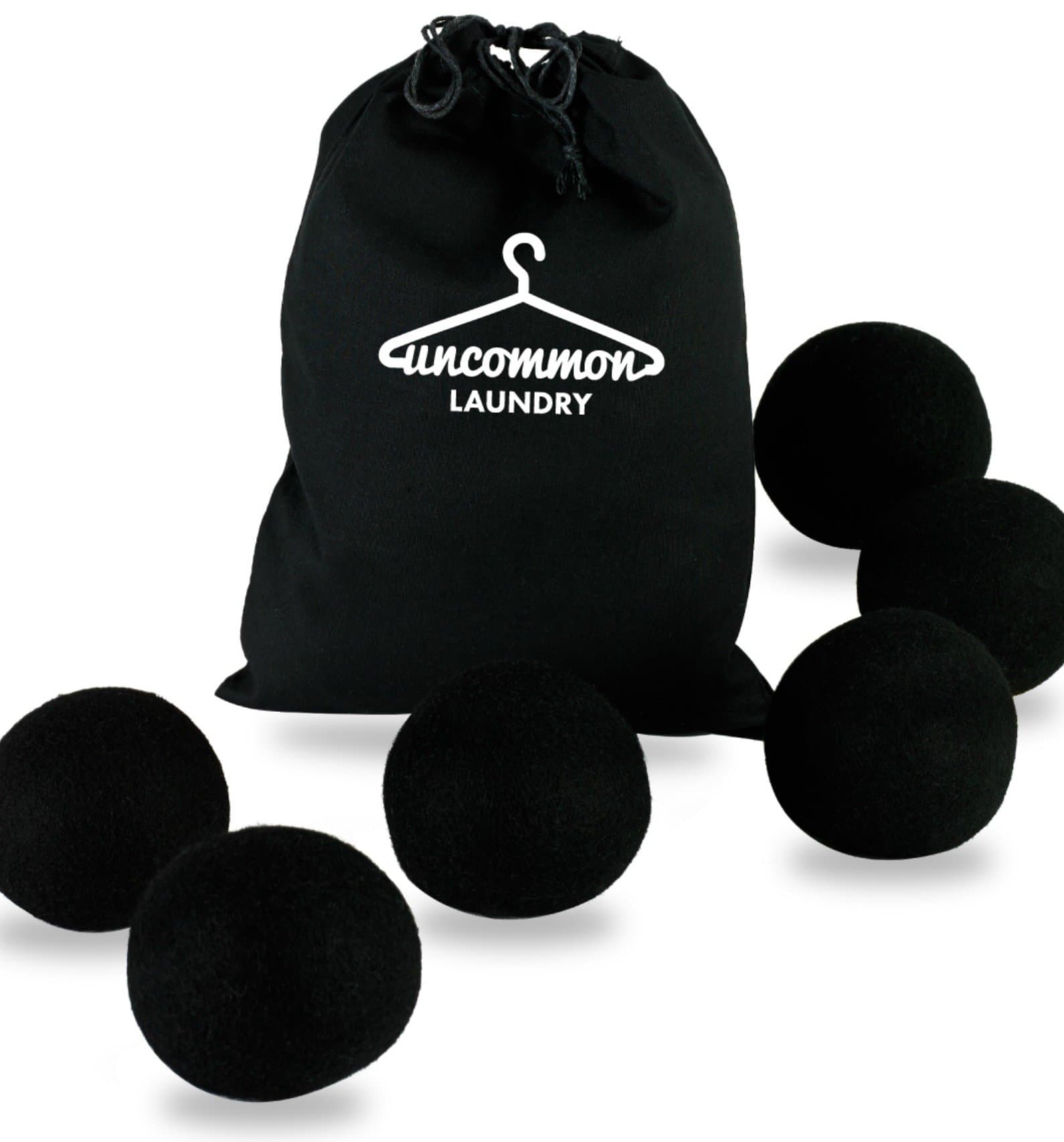 NO LINT WOOL DRYER BALLS: for Dark Laundry 6 Pack - Organic Eco Premium, 100% Handmade, All Natural Alternative to Dryer Sheets/Liquid Fabric Softener - Reusable, Reduces Lint/Static/Wrinkles/Dry Time