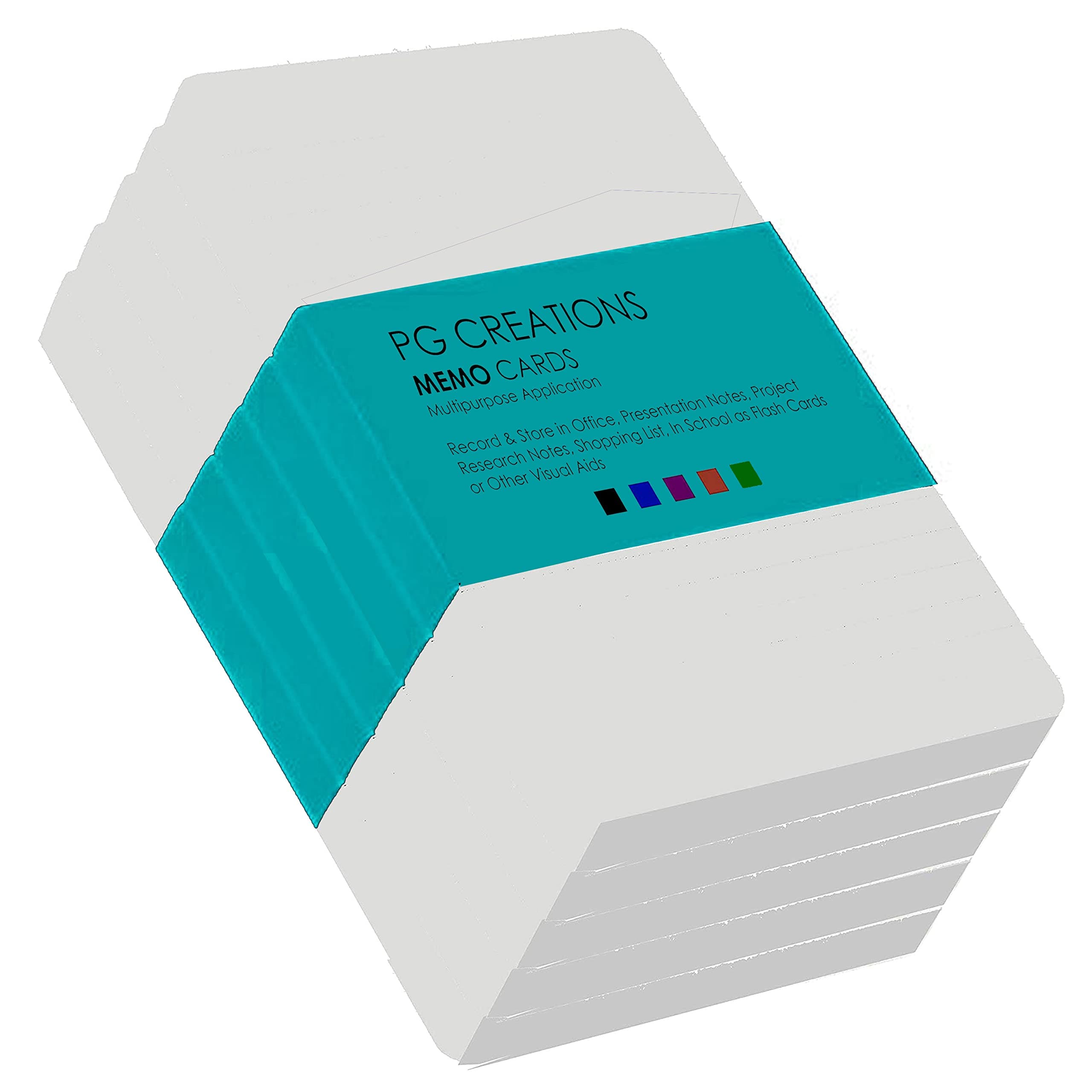 Unruled Index Flash Cards, Blank Plain, 3x5 Inch, Medium Size, 200 Gsm Ivory Cardstock, White, Pack of 400 Sheets