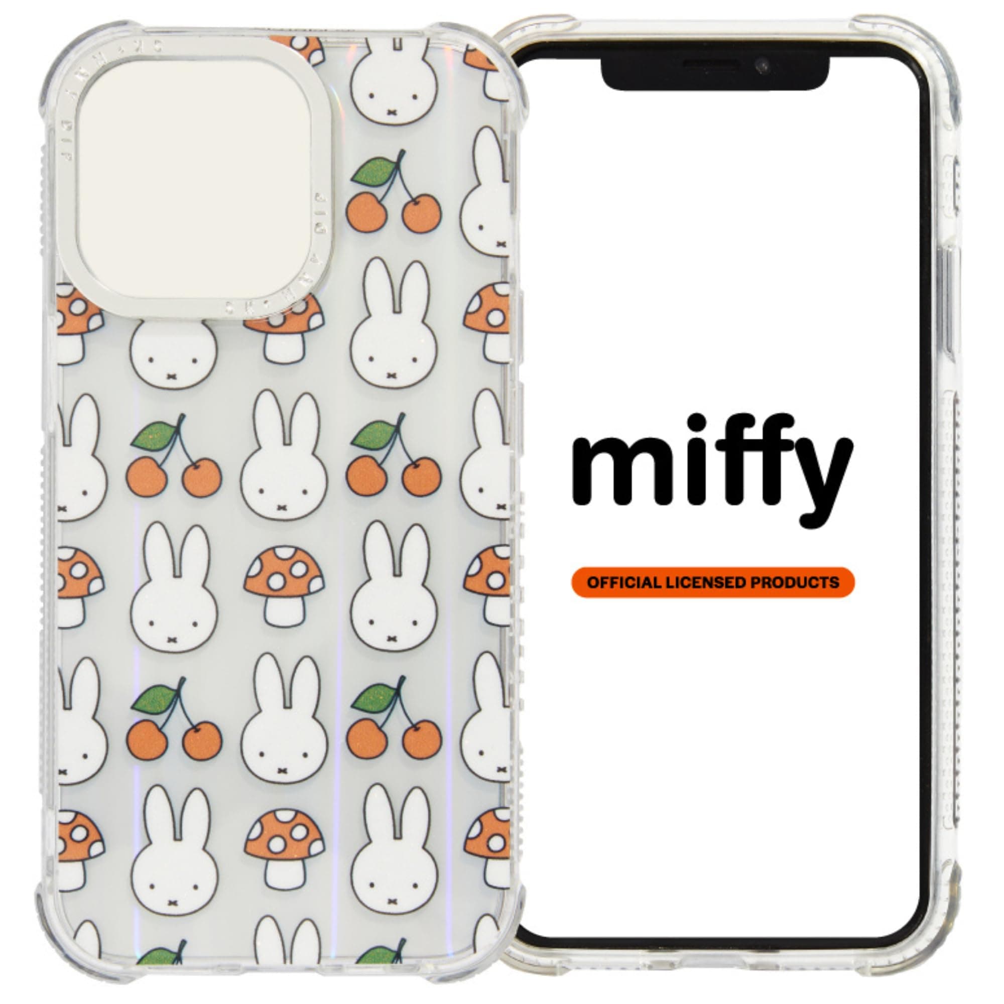Skinnydip iPhone 13 Case - Miffy Glitter Shock Case Protective Shockproof Phone Cover, Slim & Lightweight Anti-Slip Cute Case for Girls