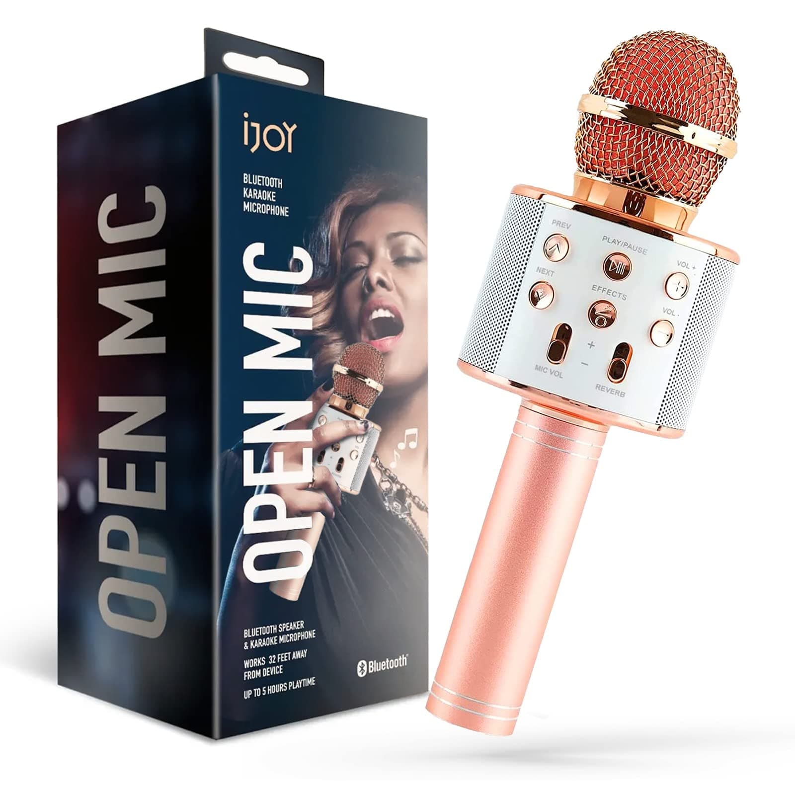 – iJoy OPEN MIC - BLUETOOTH KARAOKE MICROPHONE - ROSE GOLD/WHITE