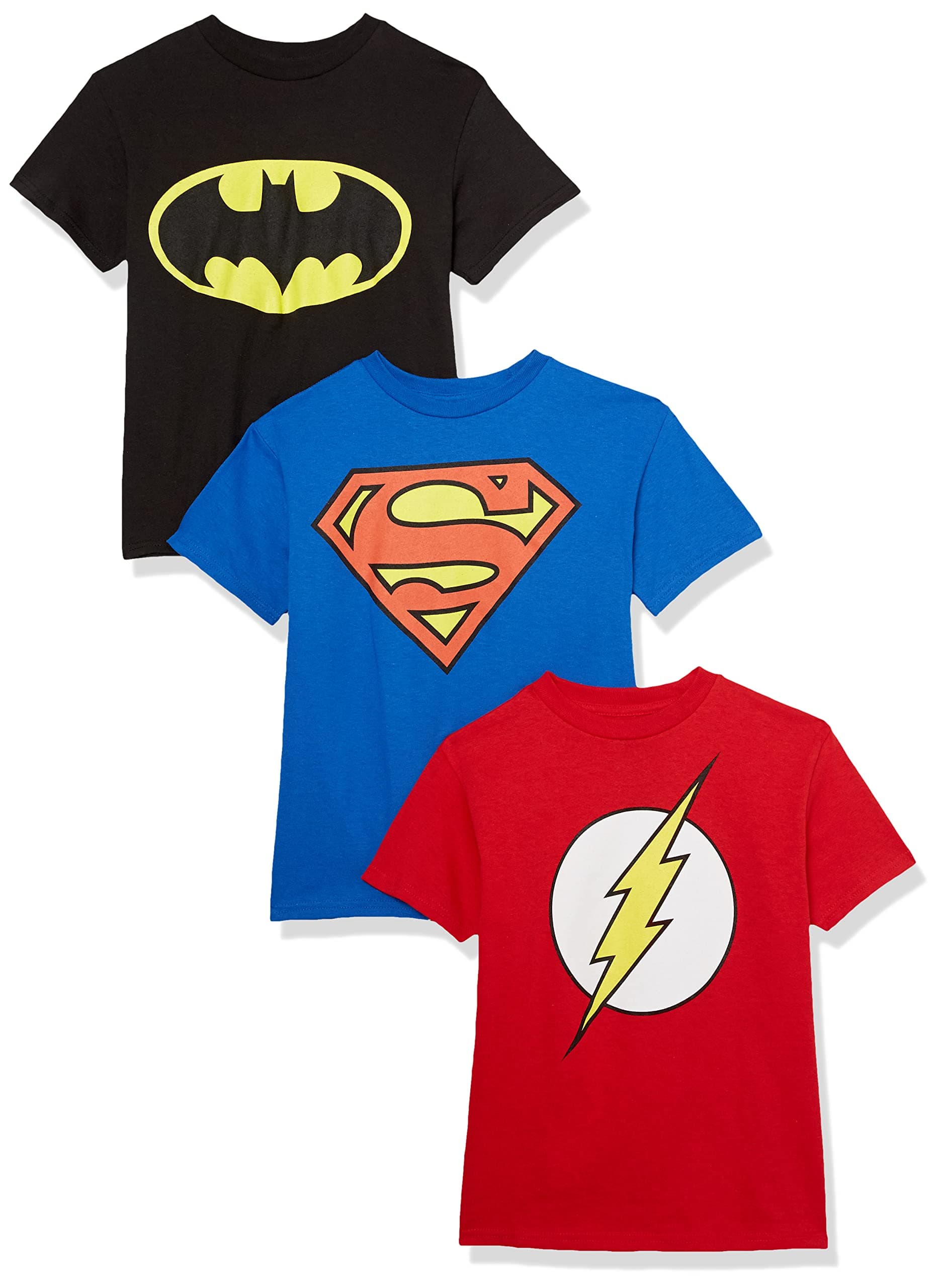 DC Comics Unisex Child Batman, Superman, The Flash 3 Pack Logo