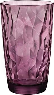 Bormioli Rocco Diamond Rock Purple Hi-ball tumbler 470ml, fuchsia, 6 Glasses