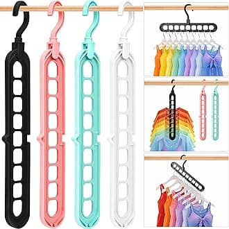 Closet Organizers and Storage, Multifunctional Organization and Storage Home Essentials Magic Space Saving Hangers with 9 Holes for Wardrobe Closet Heavy Clothes