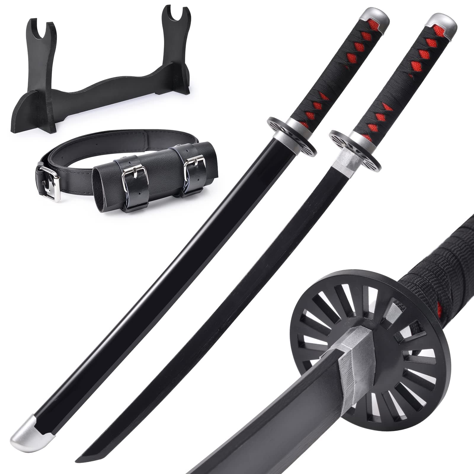 Demon Slayer Sword for Kids 31inch - Bamboo Blade with Belt and Sword Stand - Anime Sword Original Texture，Demon Slayer Katana for Cosplay Purpose，Various Styles Available