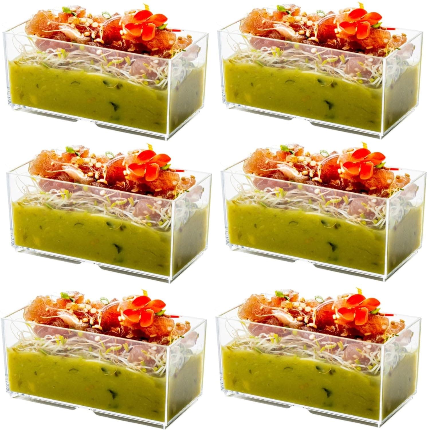 LATERN 50Pcs Plastic Dessert Cups, 140ml Rectangle Dessert Cups Clear Parfait Appetizer Cup Reusable Serving Bowl for Dessert Pudding Mousse Party (9.8 x 4.7cm)