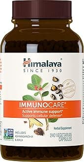 Himalaya ImmunoCare, 60 Day Supply - Herbal Immune Support Supplement with Ashwagandha and Amla - Vegan, Non-GMO, Gluten Free, 840 mg, 240 Capsules