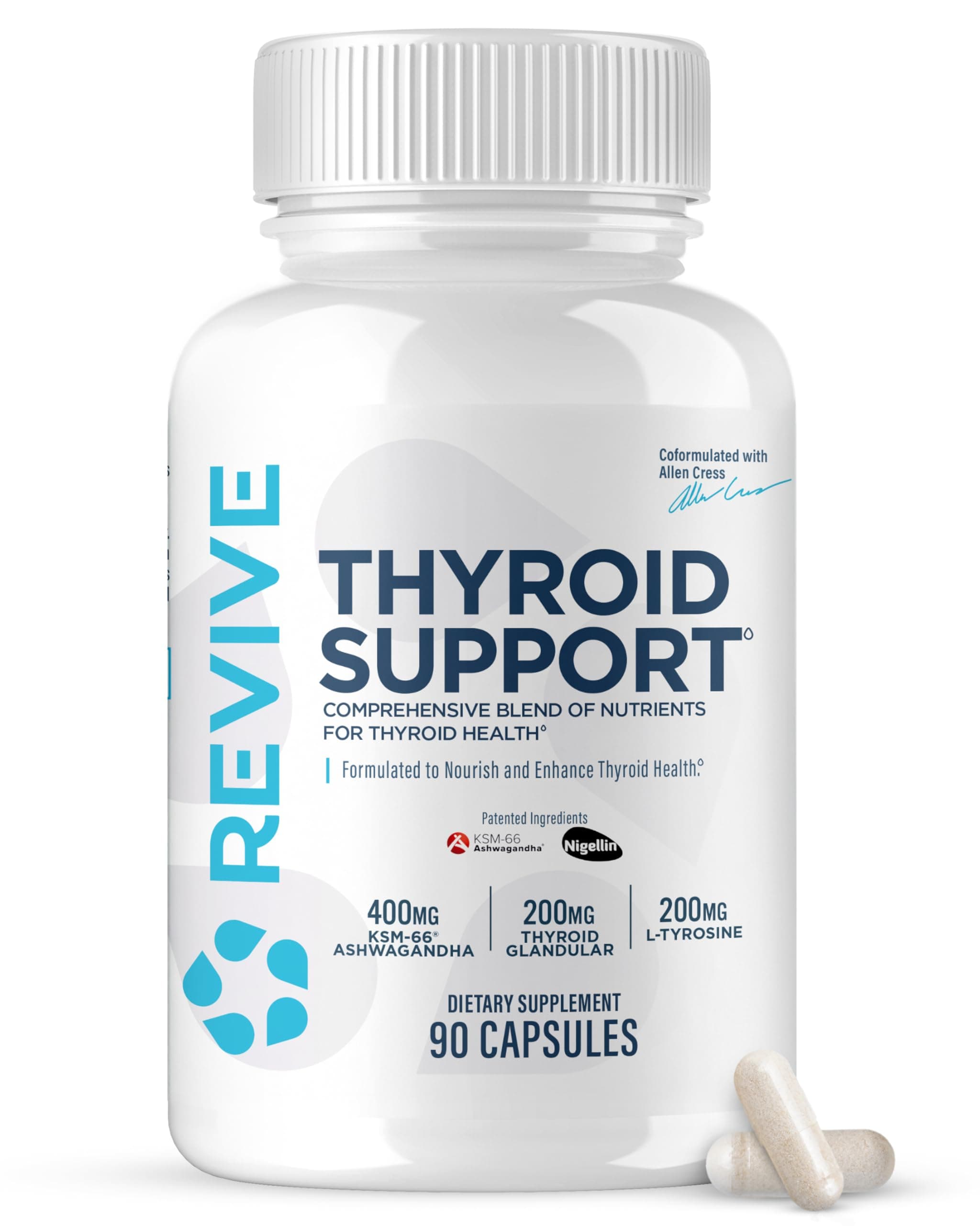 MD Thyroid Support Supplement for Men & Women - Comprehensive Blend of Nutritents Supports Healthy Thyroid Function with Essential Vitamin, Minerals & Herbs (90 Capsules, 30 Servings)