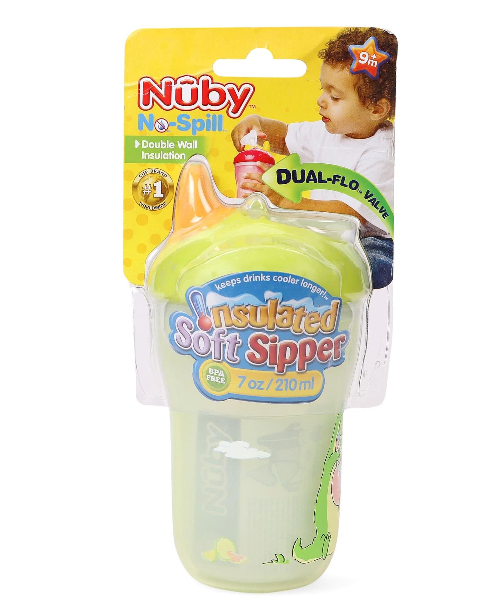 Nuby Insulated Soft Sipper - 210ml (Multicolor)